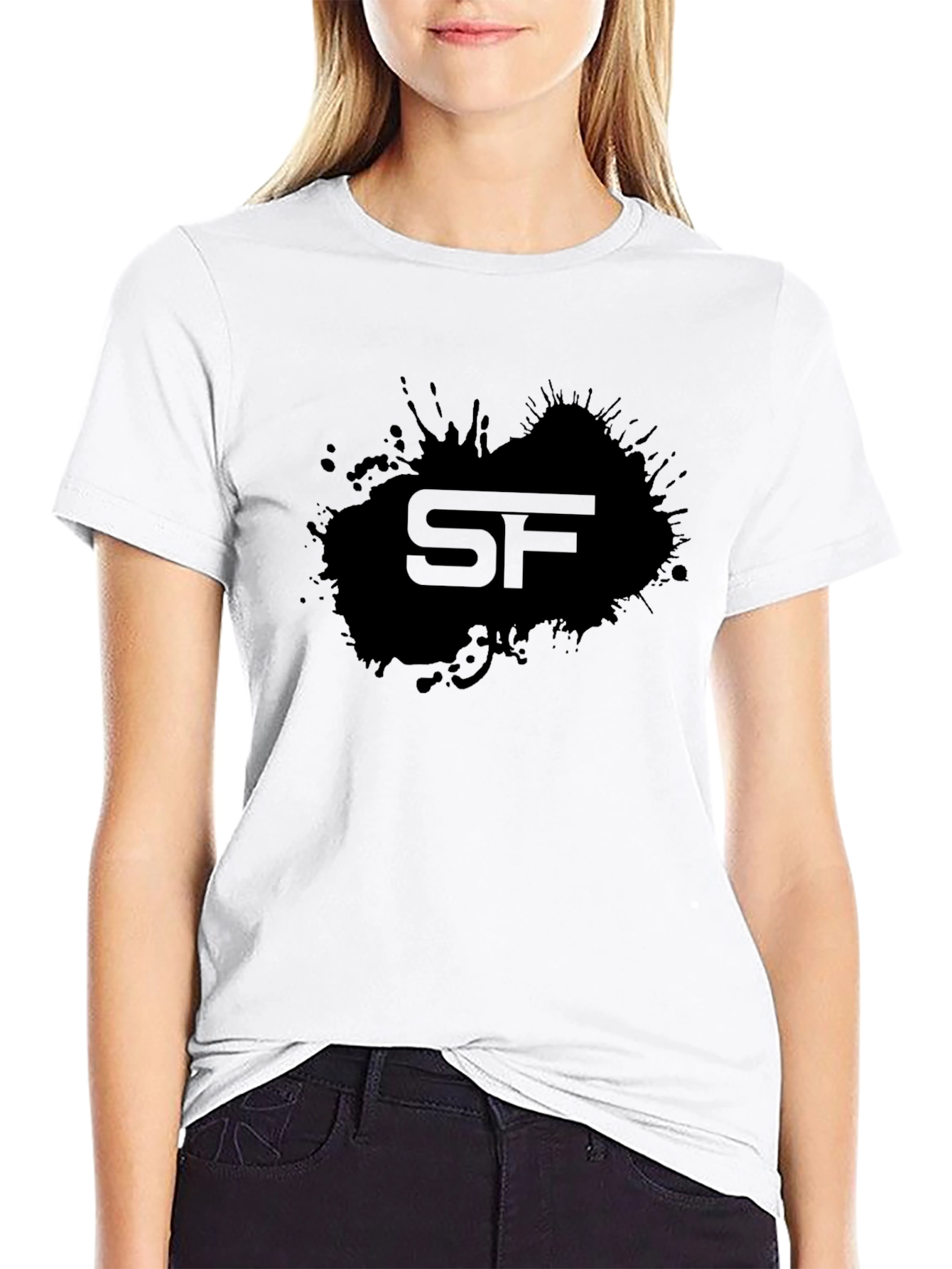 Mens Black Graphic T-Shirt - SF Design