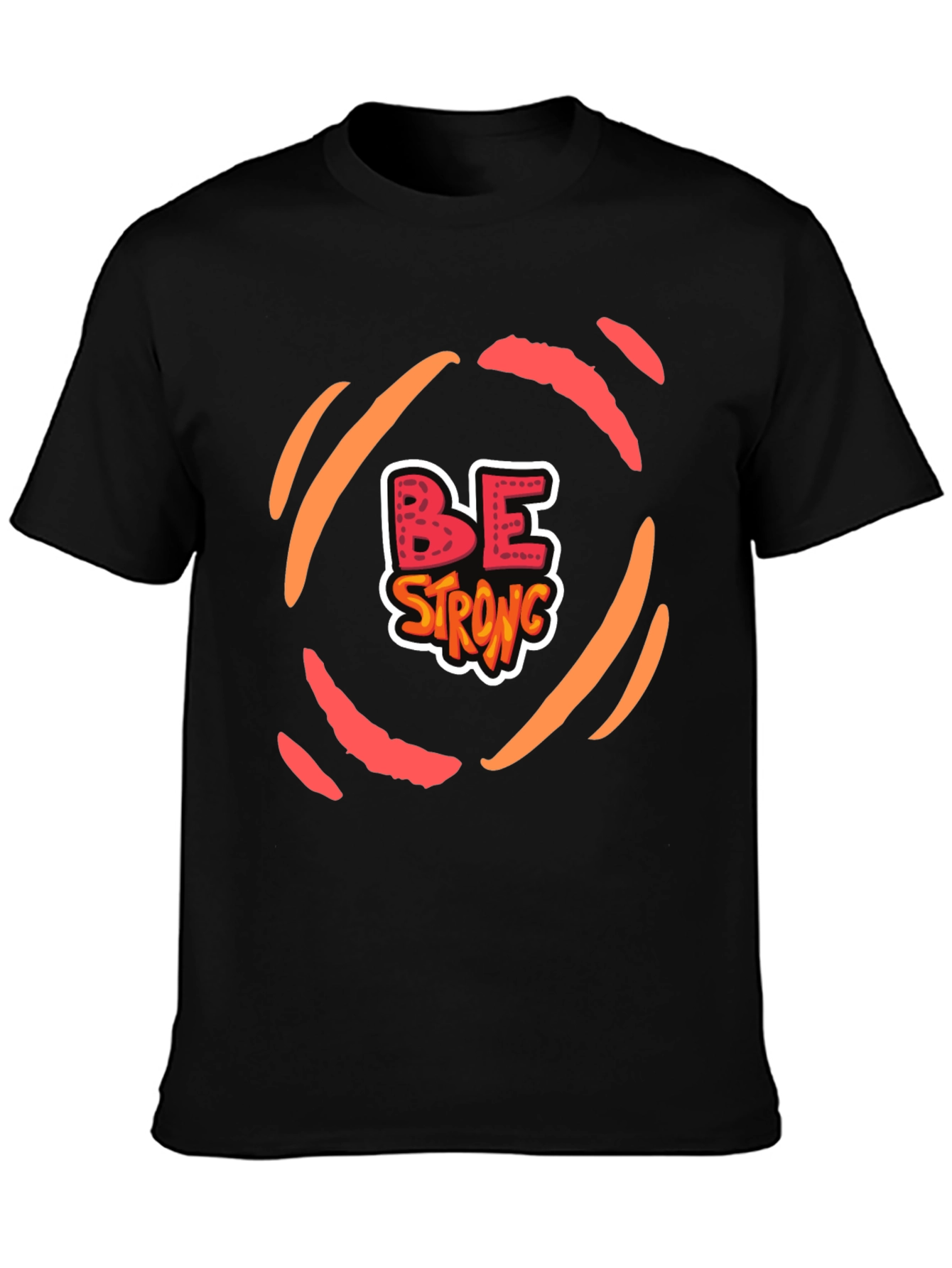 Be Strong Graphic Tee - Motivational Black T-Shirt