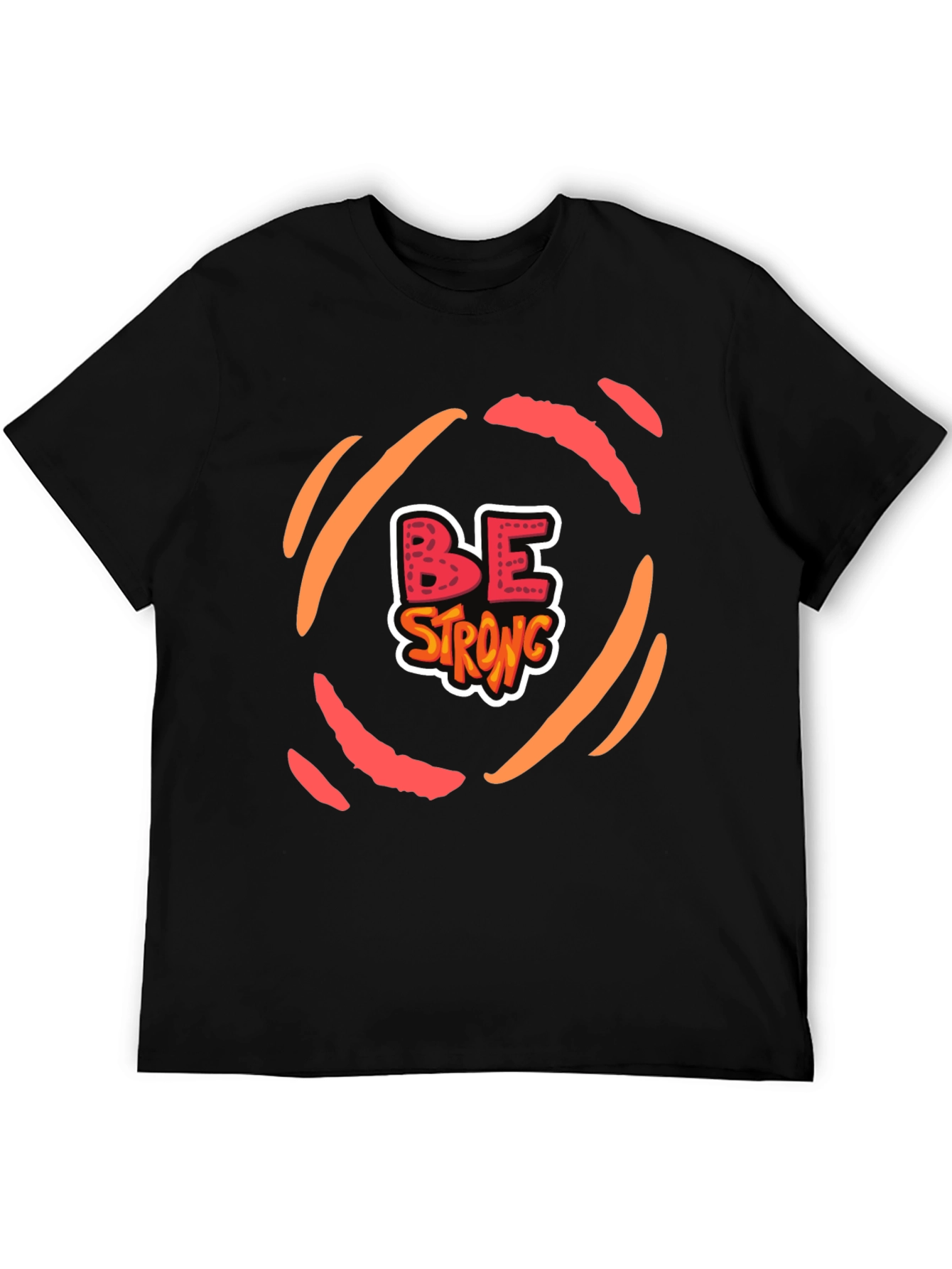 Be Strong Graphic Tee - Motivational Black T-Shirt