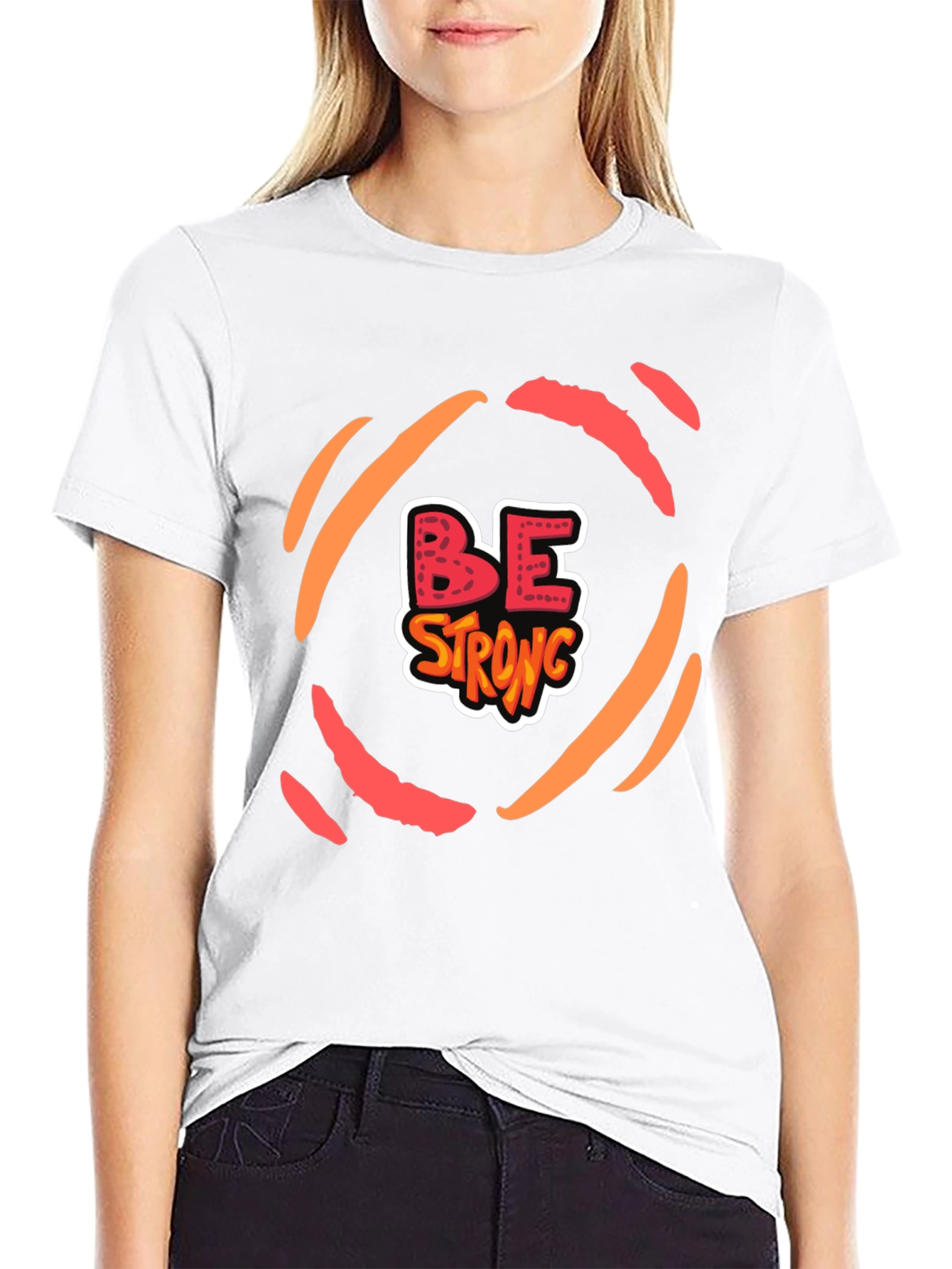 Be Strong Graphic Tee - Motivational Black T-Shirt