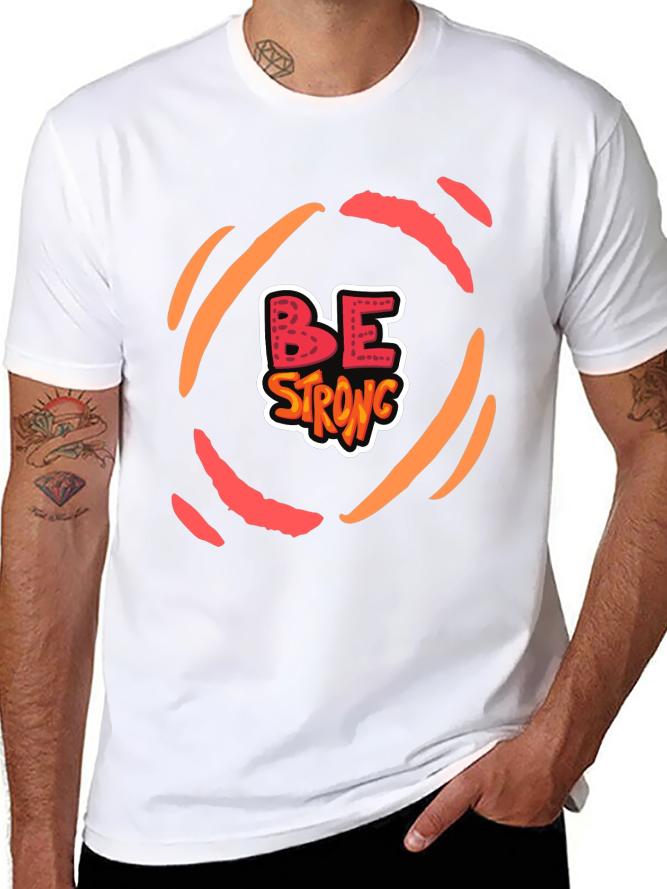 Be Strong Graphic Tee - Motivational Black T-Shirt