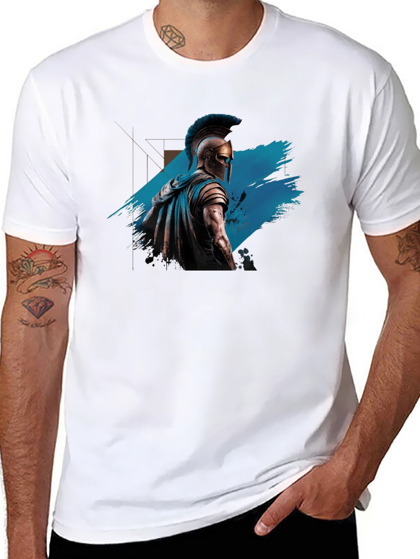Spartan Warrior Graphic Tee - Black