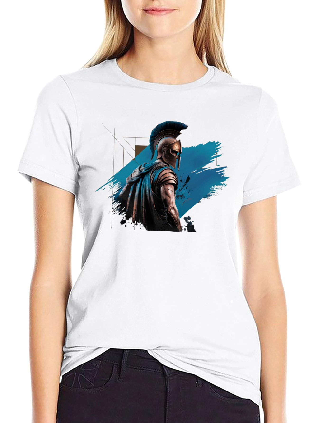 Spartan Warrior Graphic Tee - Black
