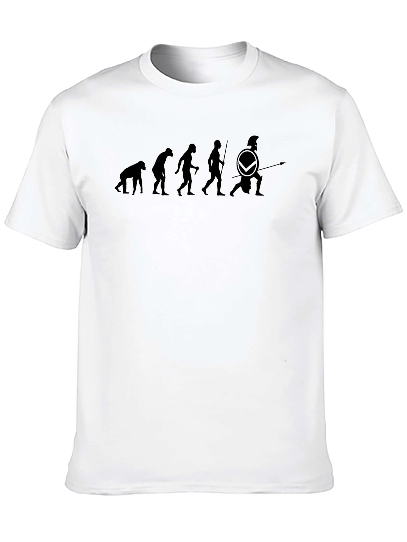 Evolution of Man Spartan Warrior Black T-Shirt