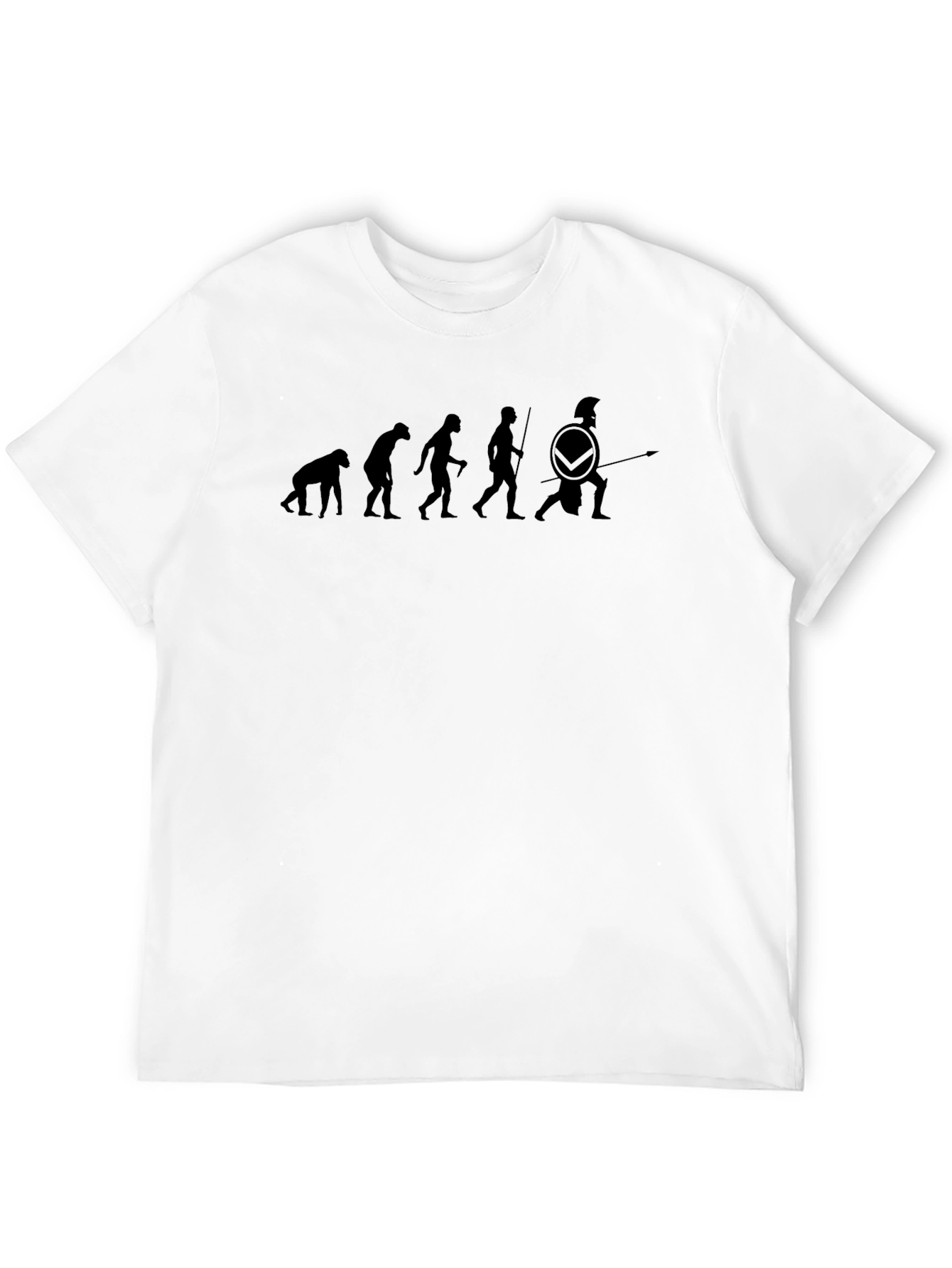 Evolution of Man Spartan Warrior Black T-Shirt