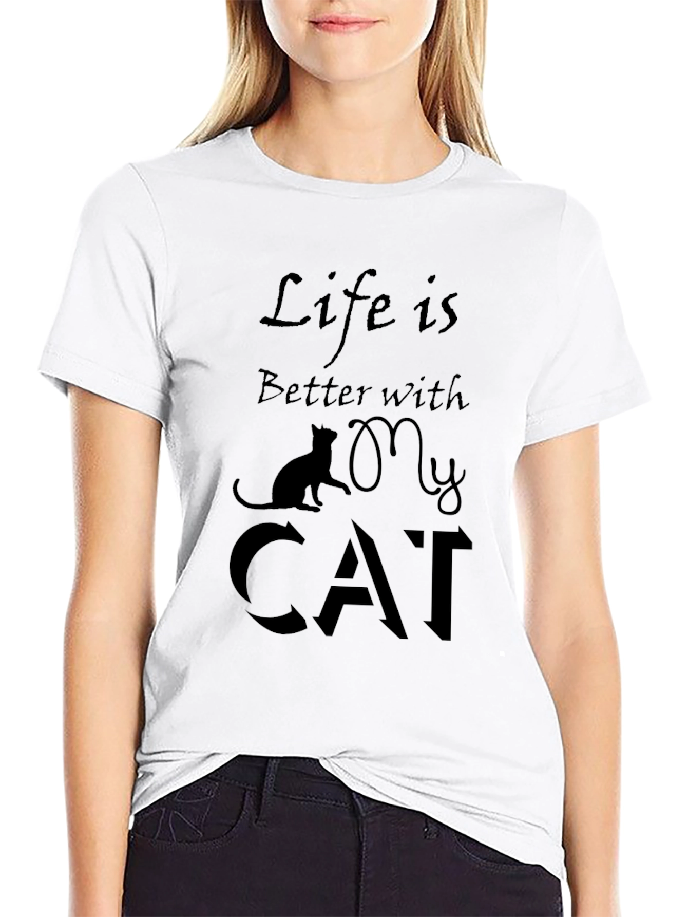 Life is Better with My Cat Graphic Tee