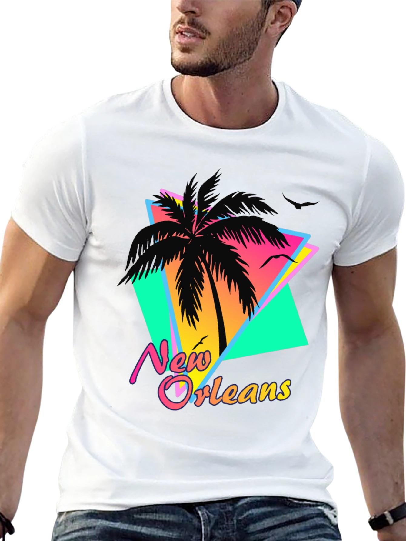 New Orleans Retro Palm Tree T-Shirt