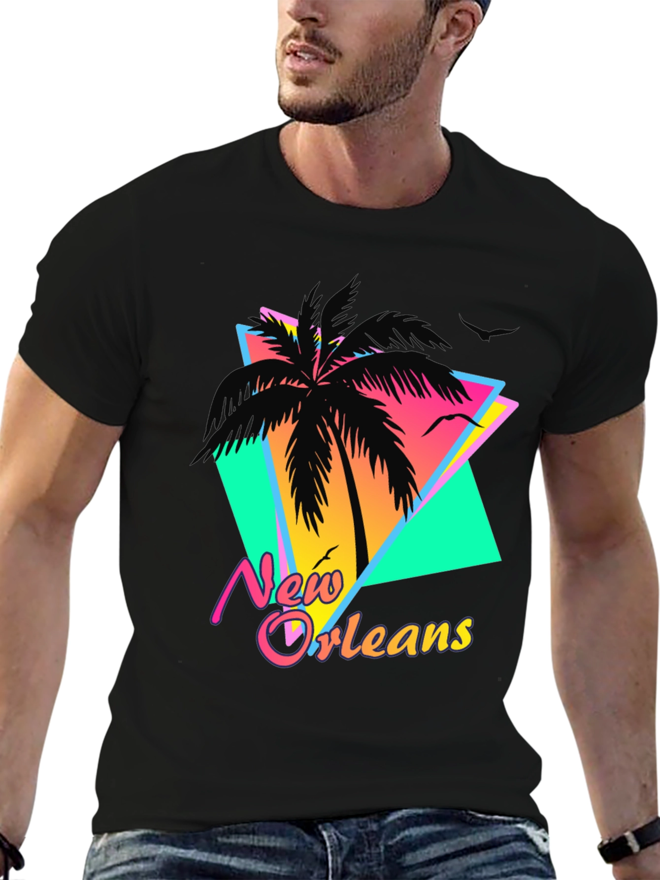 New Orleans Retro Palm Tree T-Shirt