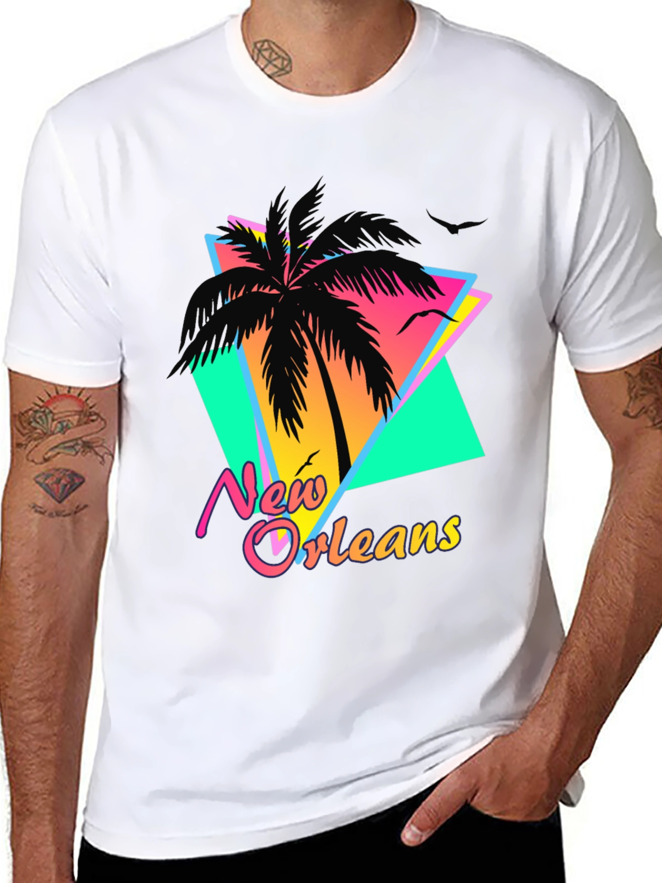 New Orleans Retro Palm Tree T-Shirt