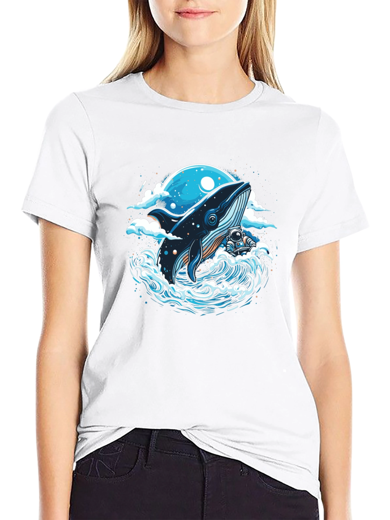 Whale and Astronaut Graphic Tee