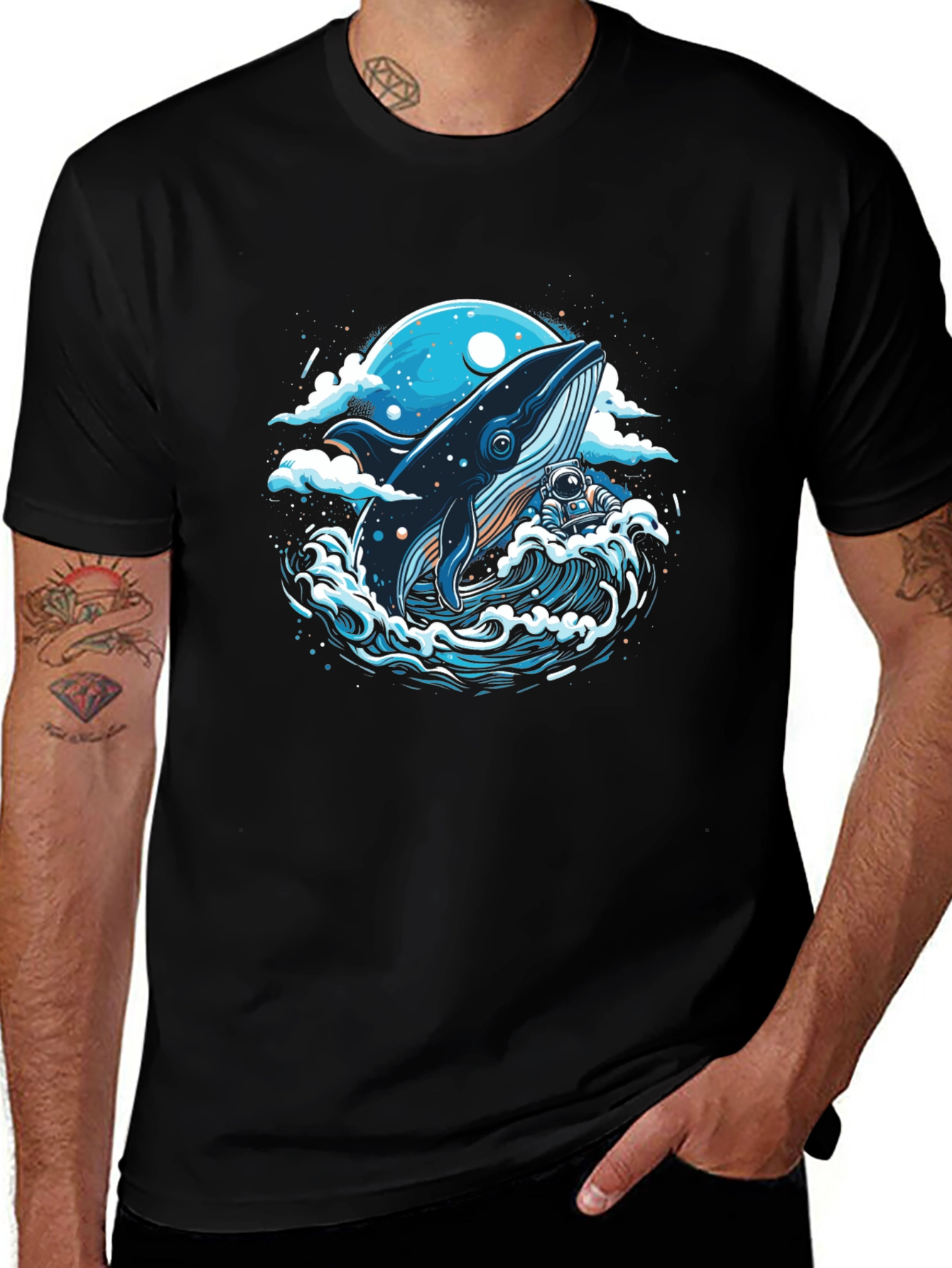 Whale and Astronaut Graphic Tee