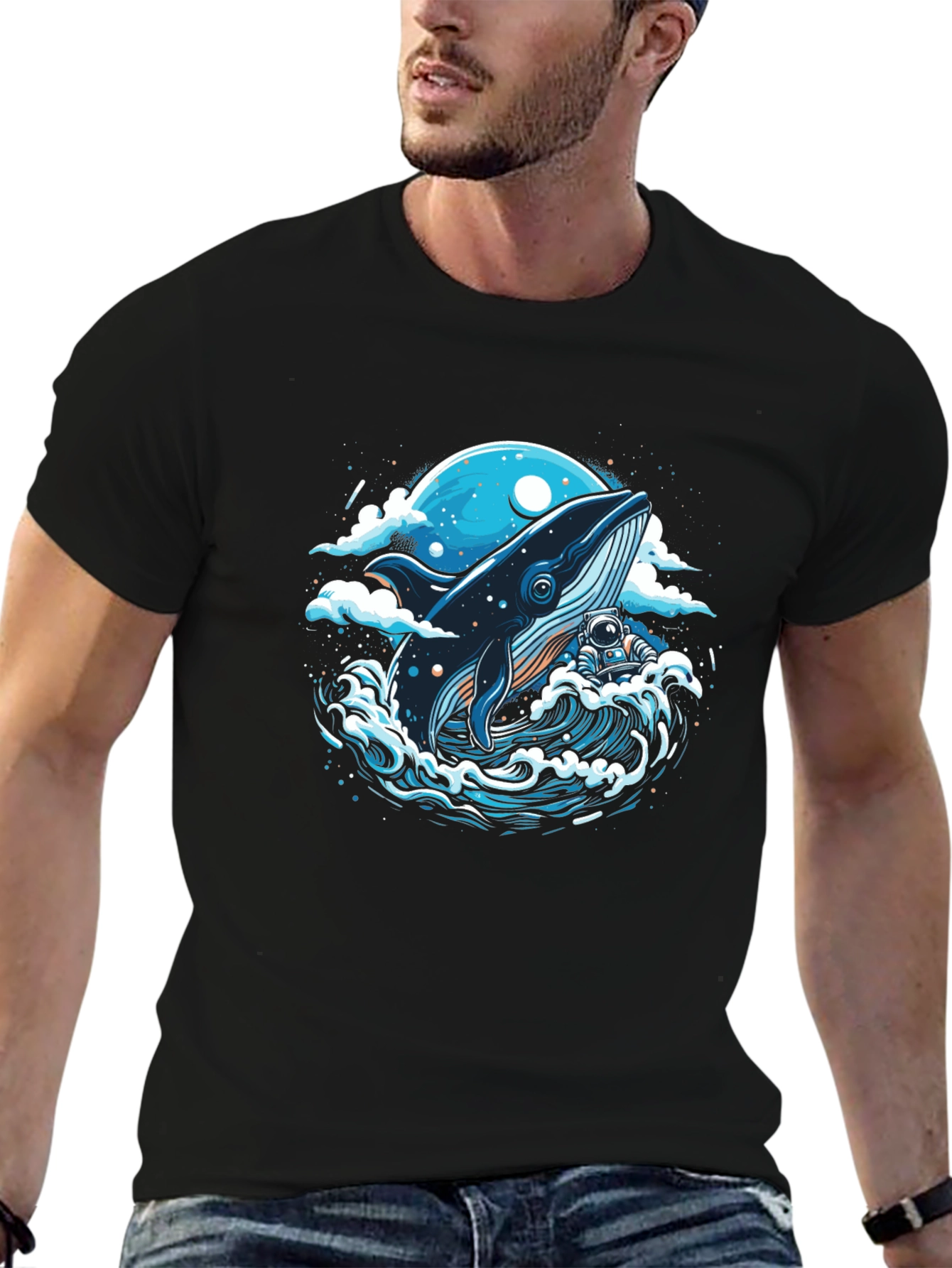 Whale and Astronaut Graphic Tee