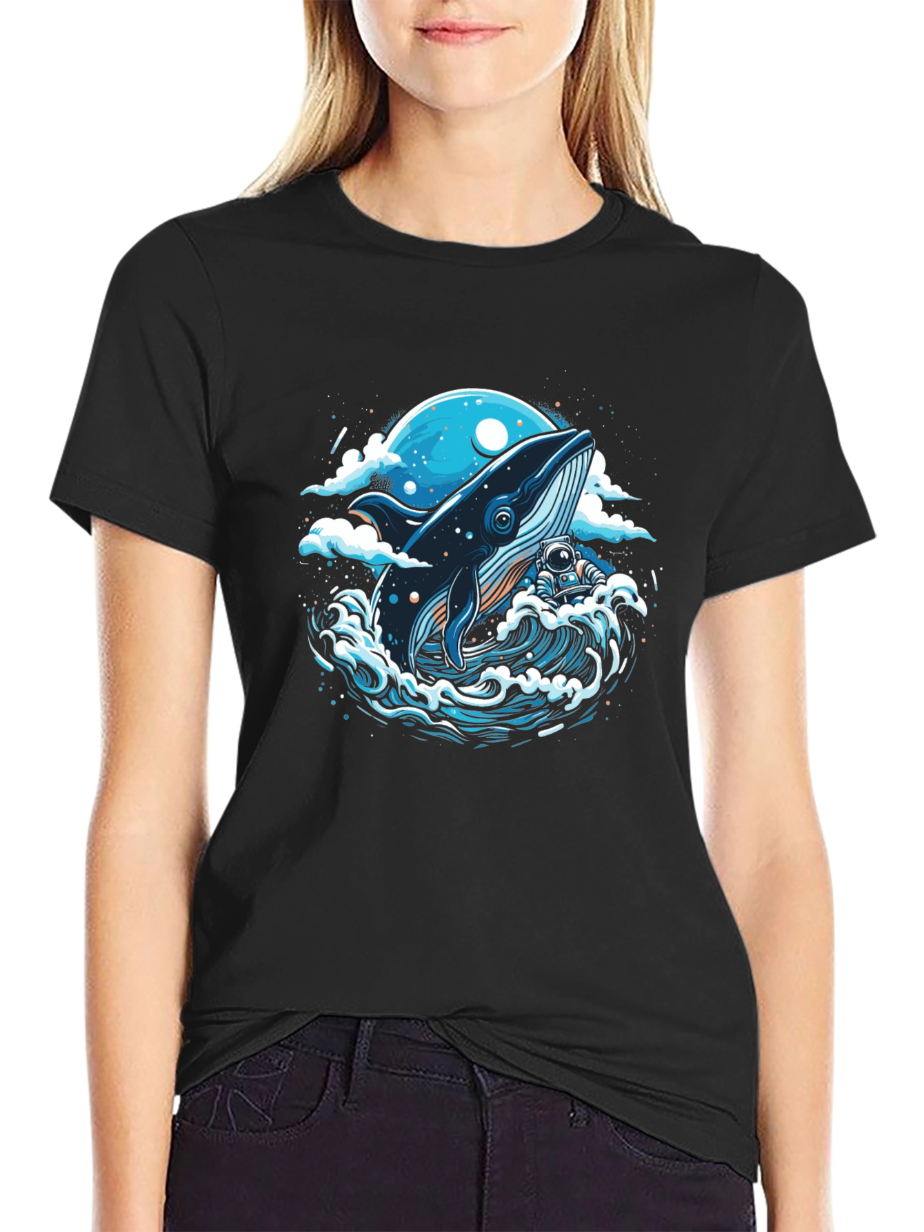 Whale and Astronaut Graphic Tee