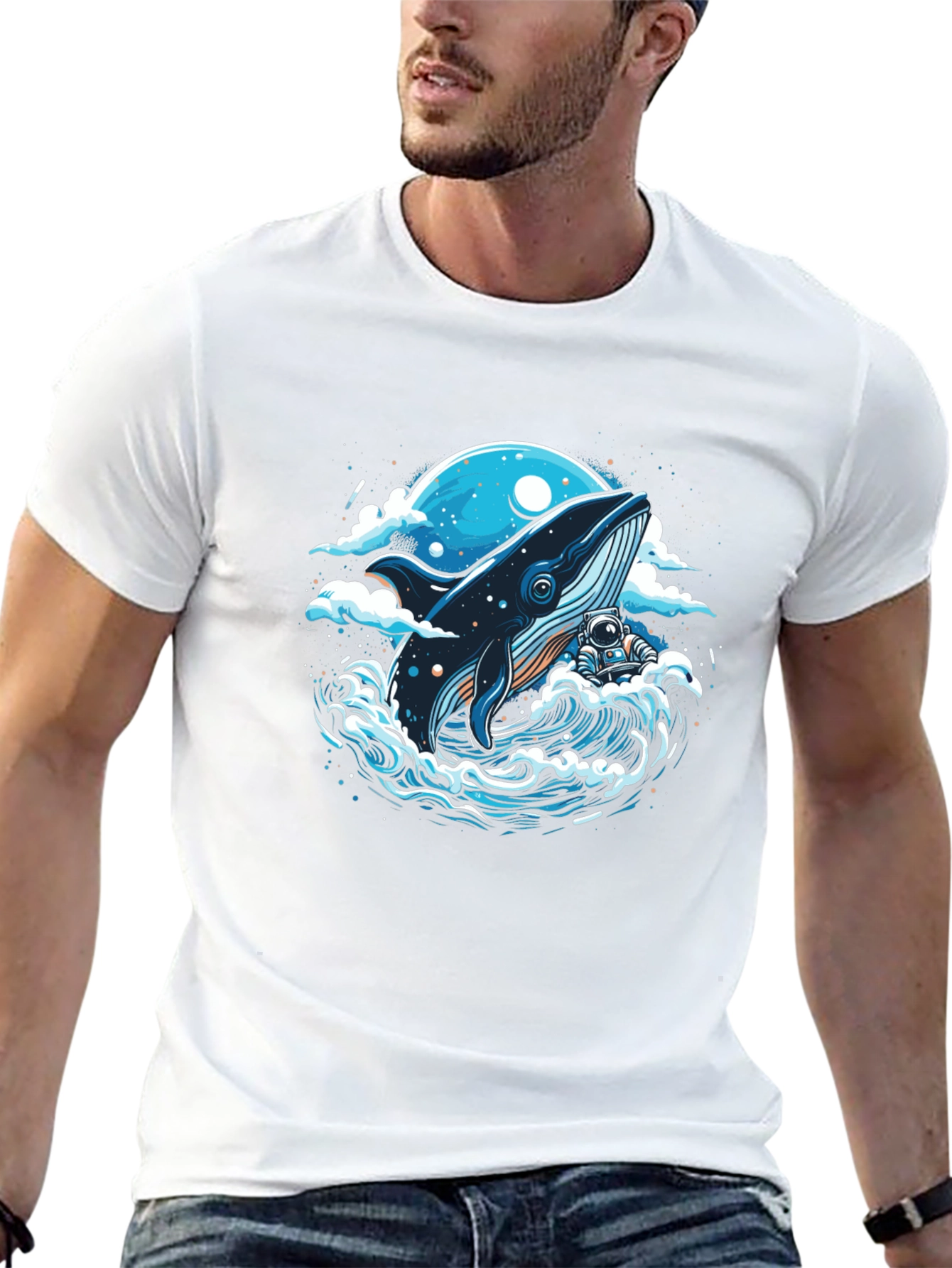 Whale and Astronaut Graphic Tee