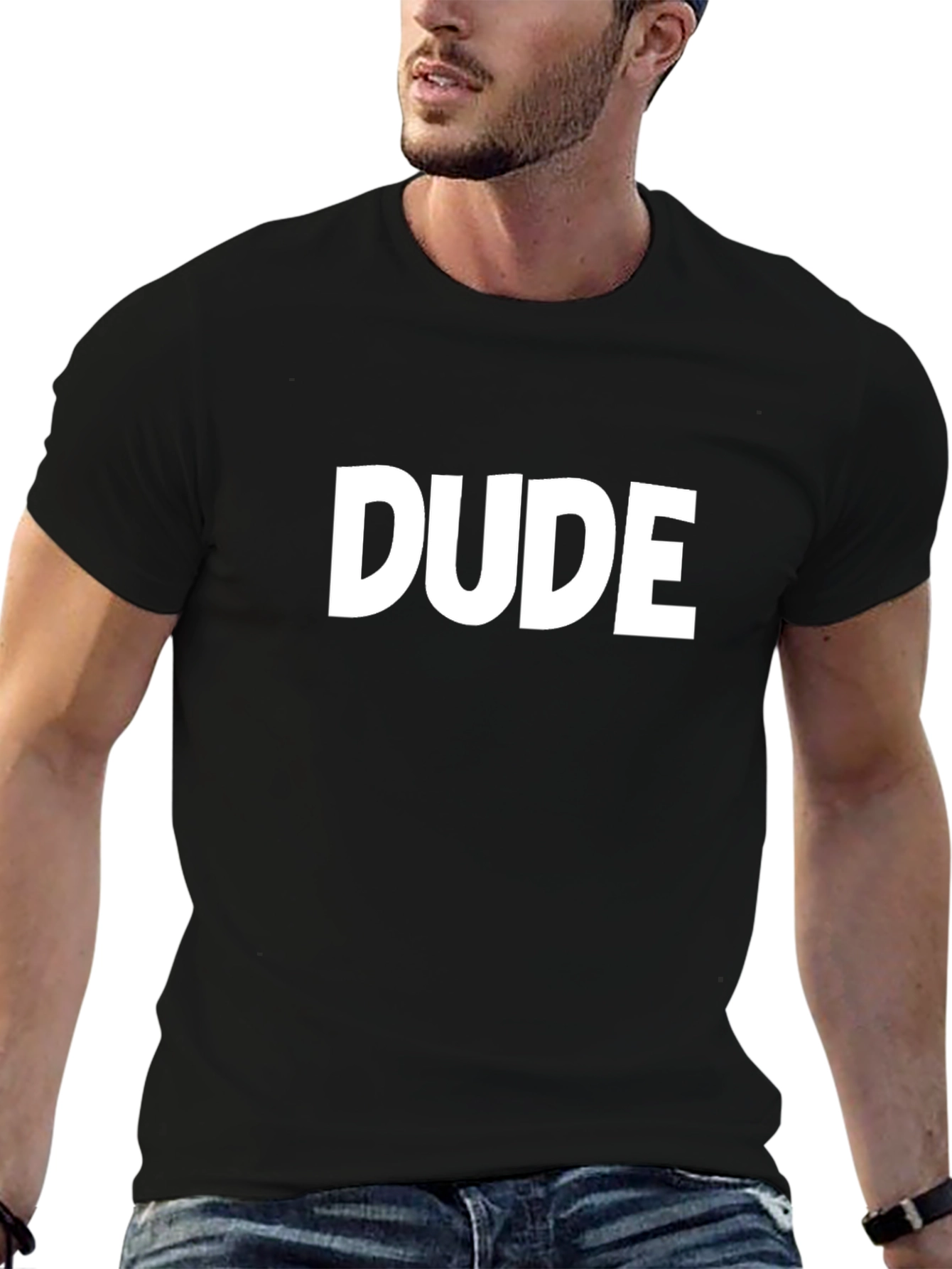 Dude Graphic Tee - Classic Black Cotton T-Shirt