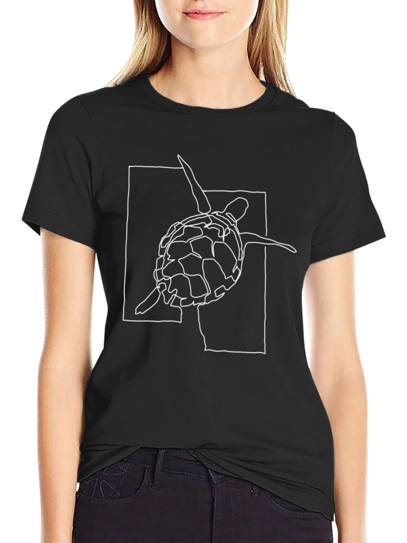 Sea Turtle Graphic T-Shirt - Black