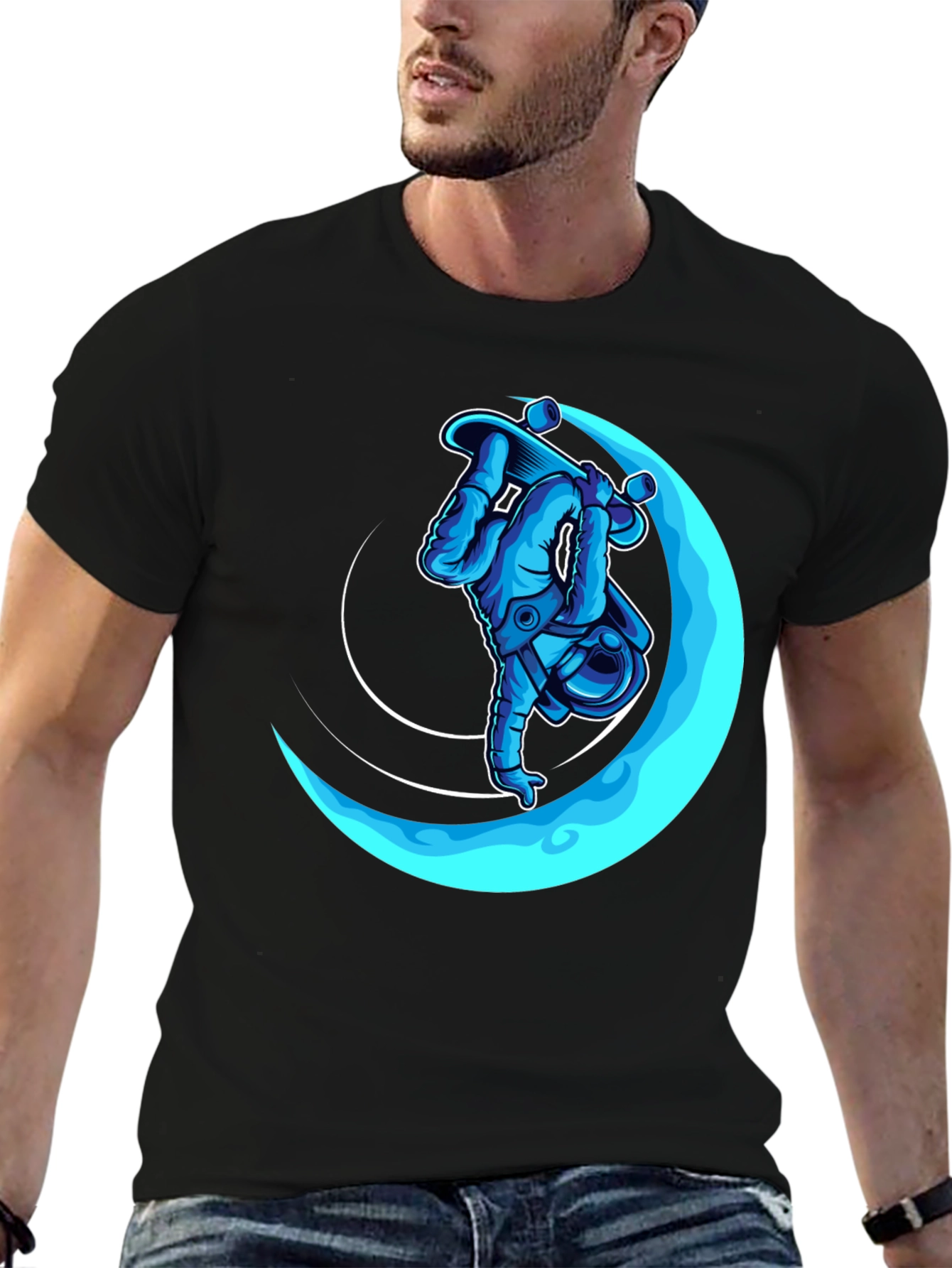 Astronaut Skateboarder T-Shirt - Cool Graphic Tee