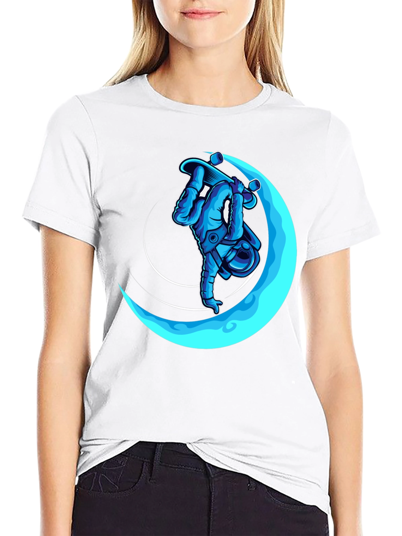 Astronaut Skateboarder T-Shirt - Cool Graphic Tee