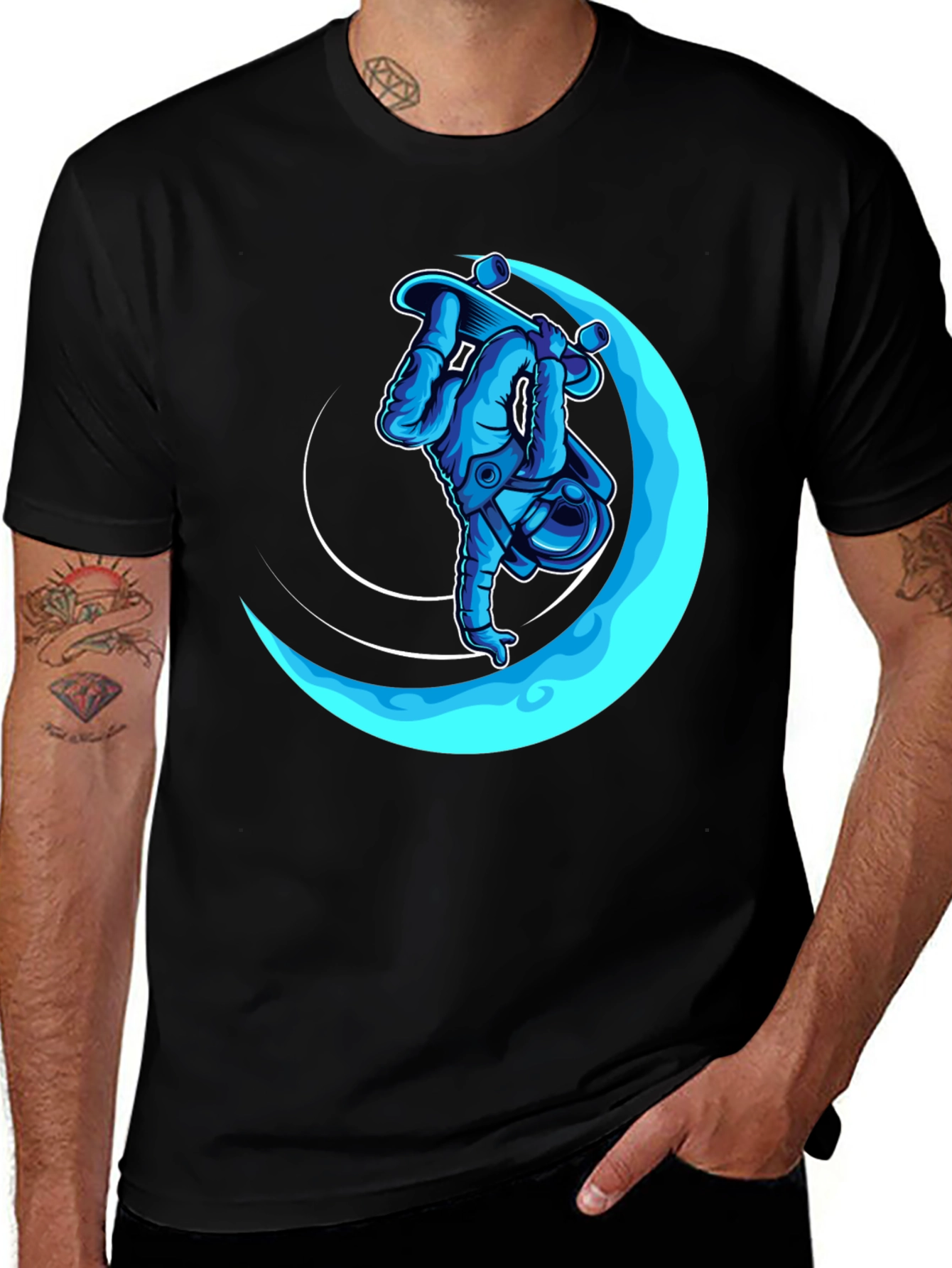 Astronaut Skateboarder T-Shirt - Cool Graphic Tee