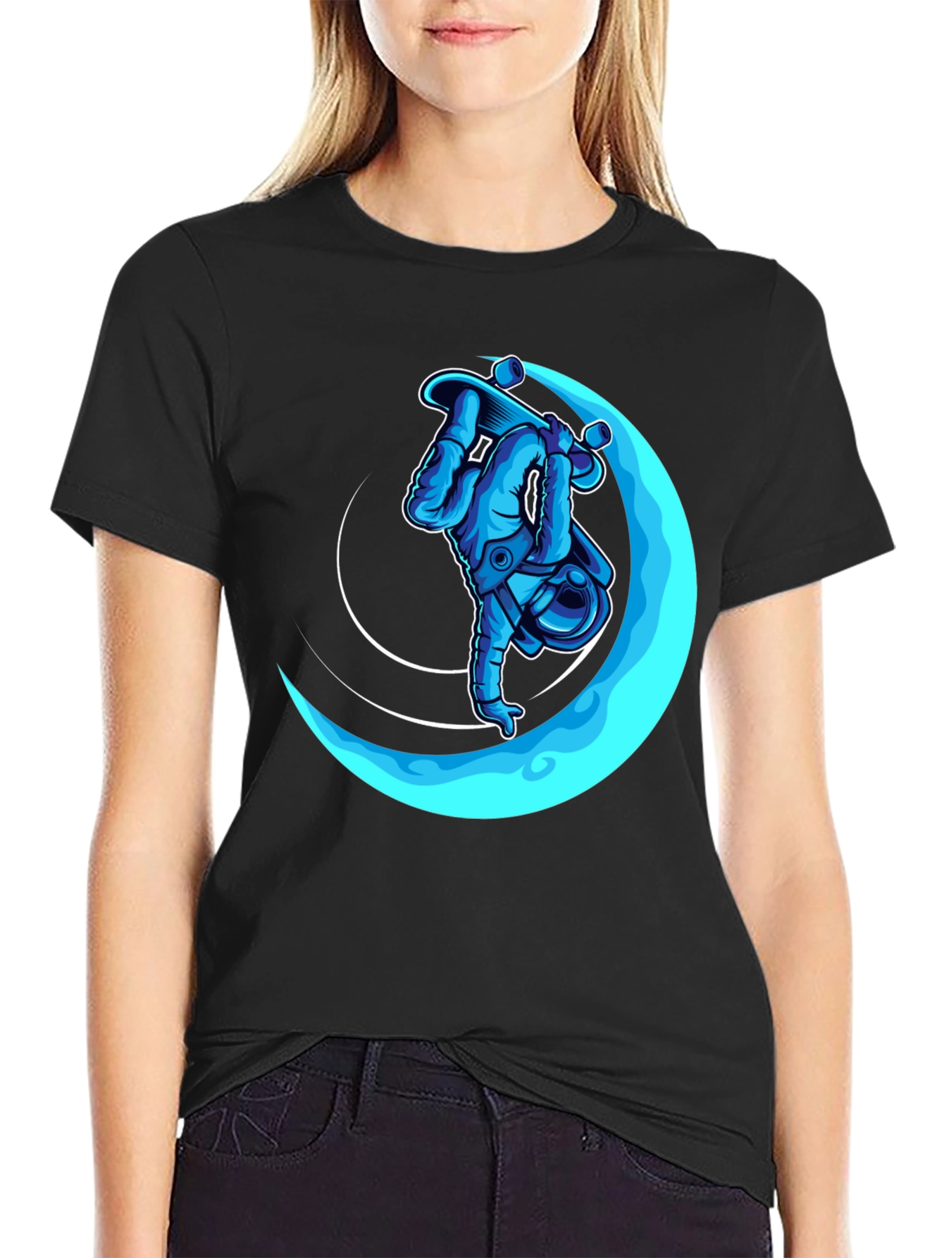 Astronaut Skateboarder T-Shirt - Cool Graphic Tee