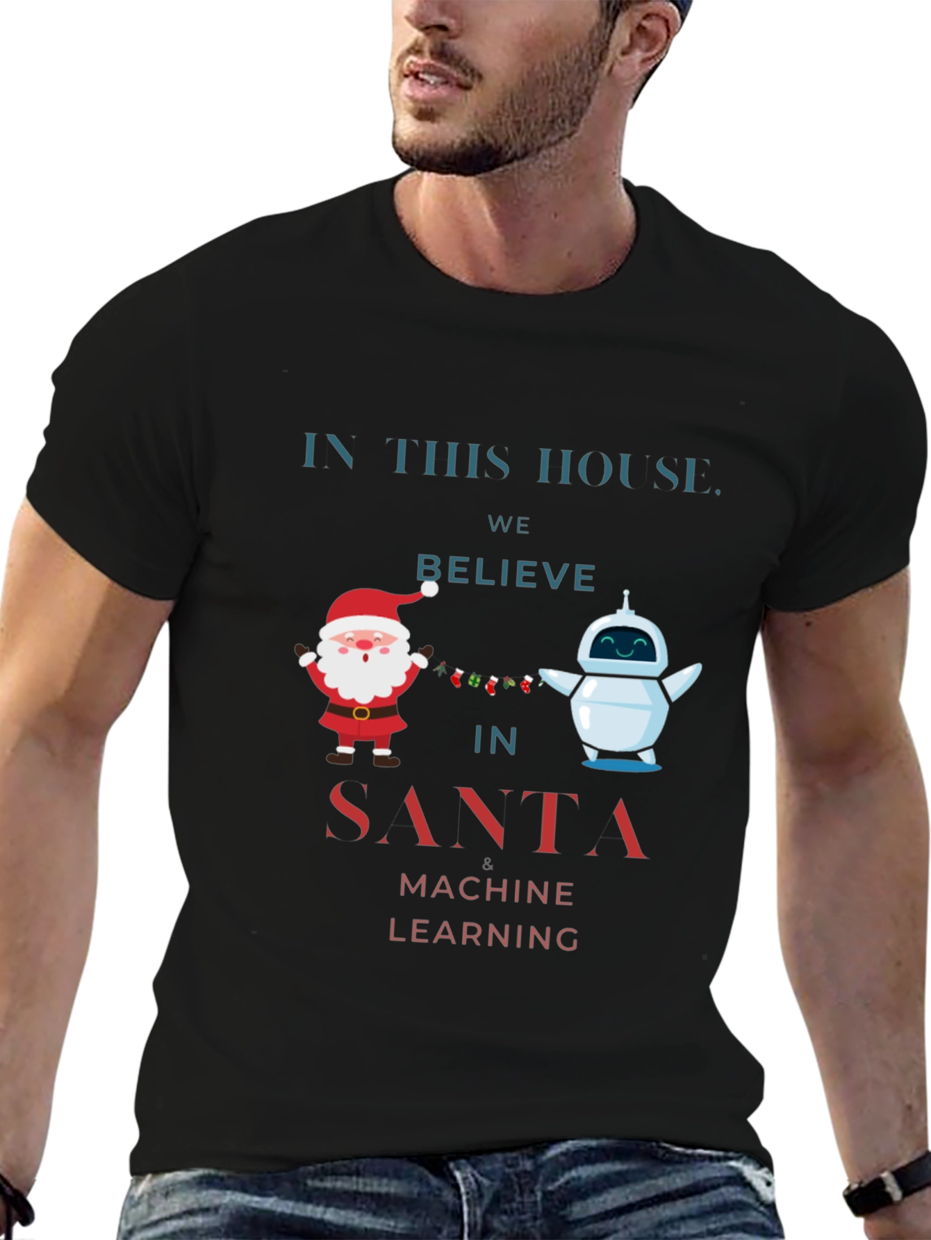 Santa Machine Learning Christmas T-Shirt