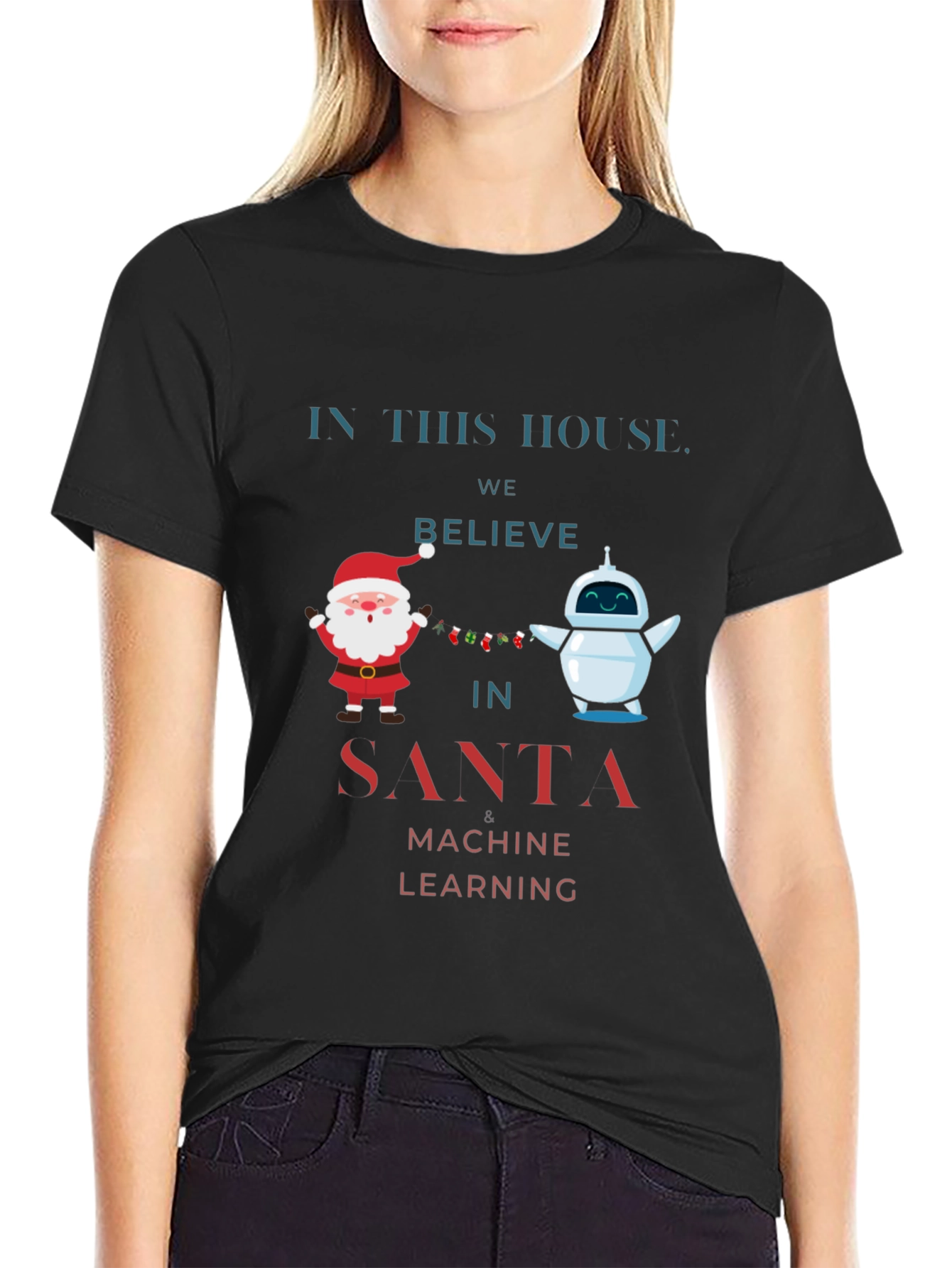 Santa Machine Learning Christmas T-Shirt