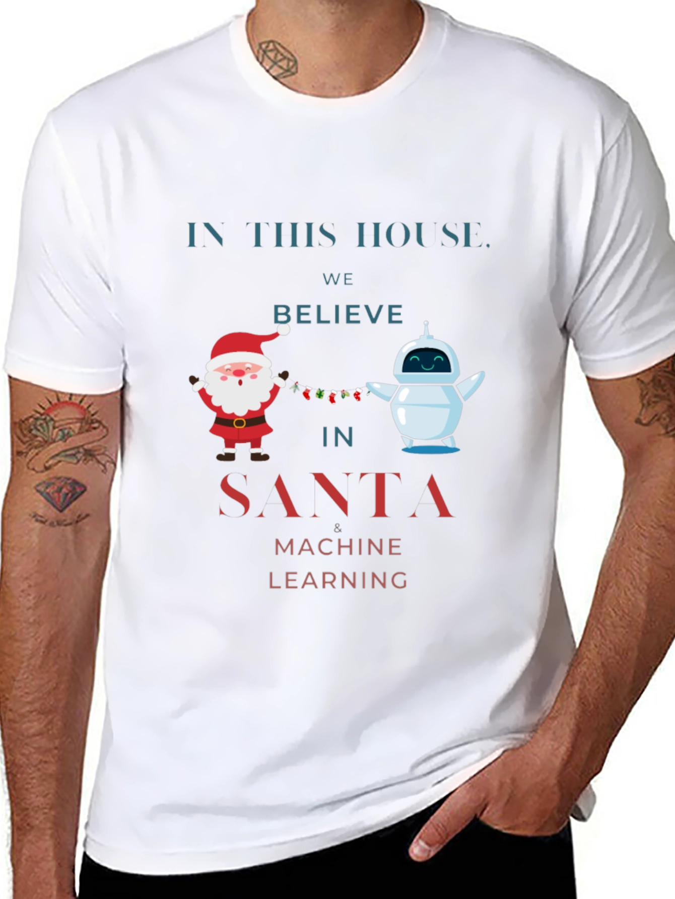 Santa Machine Learning Christmas T-Shirt