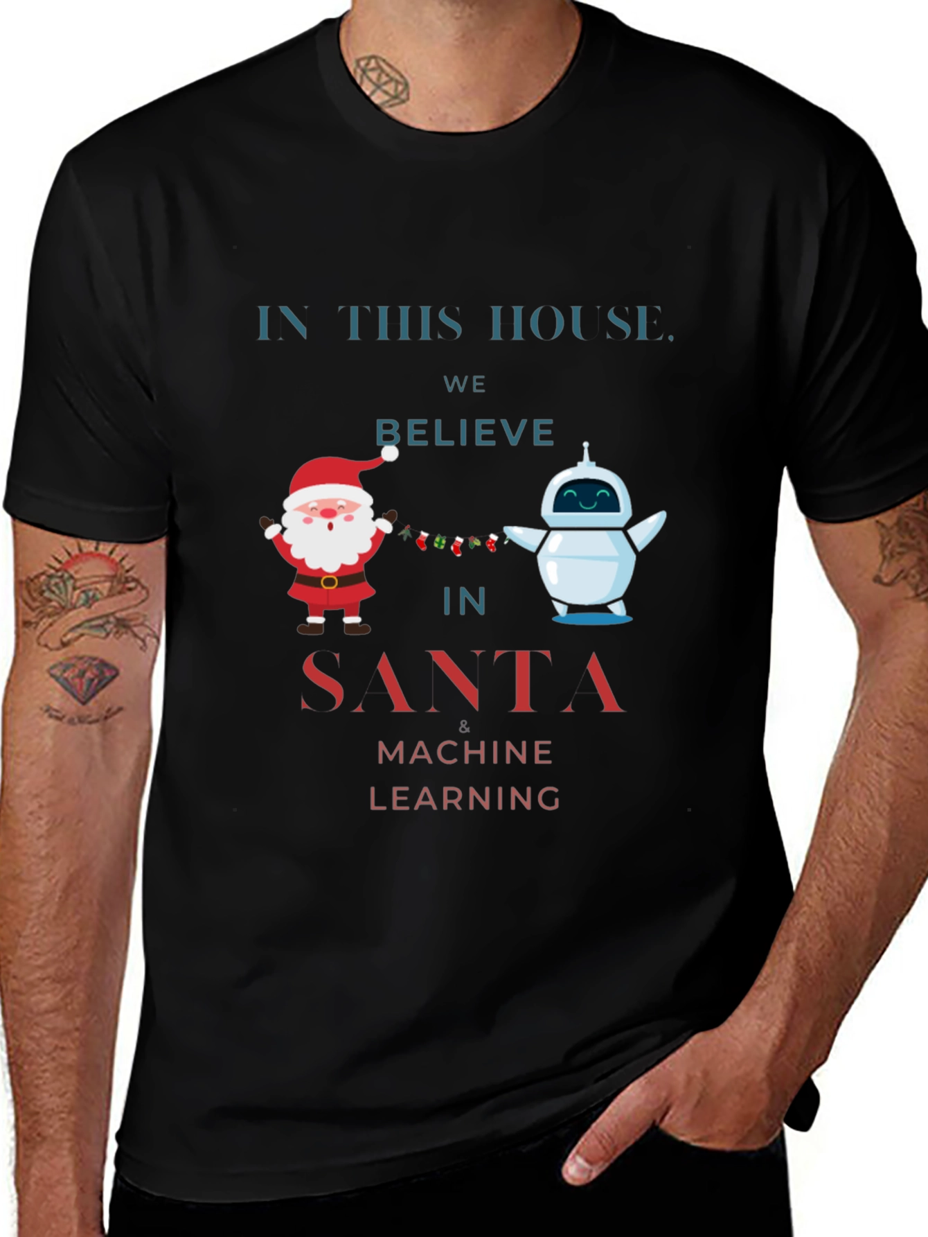 Santa Machine Learning Christmas T-Shirt