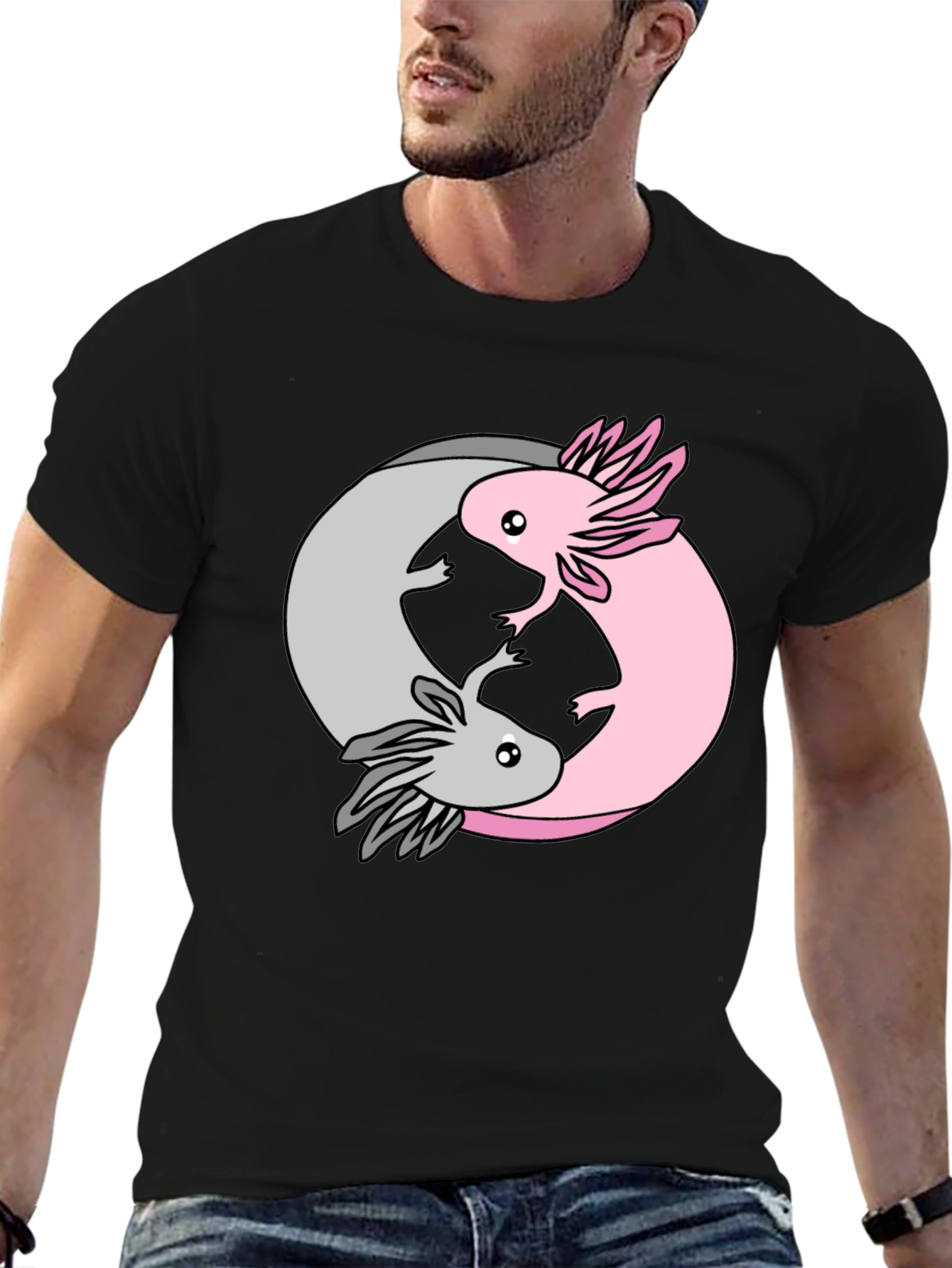 Yin Yang Axolotl T-Shirt - Balance & Harmony