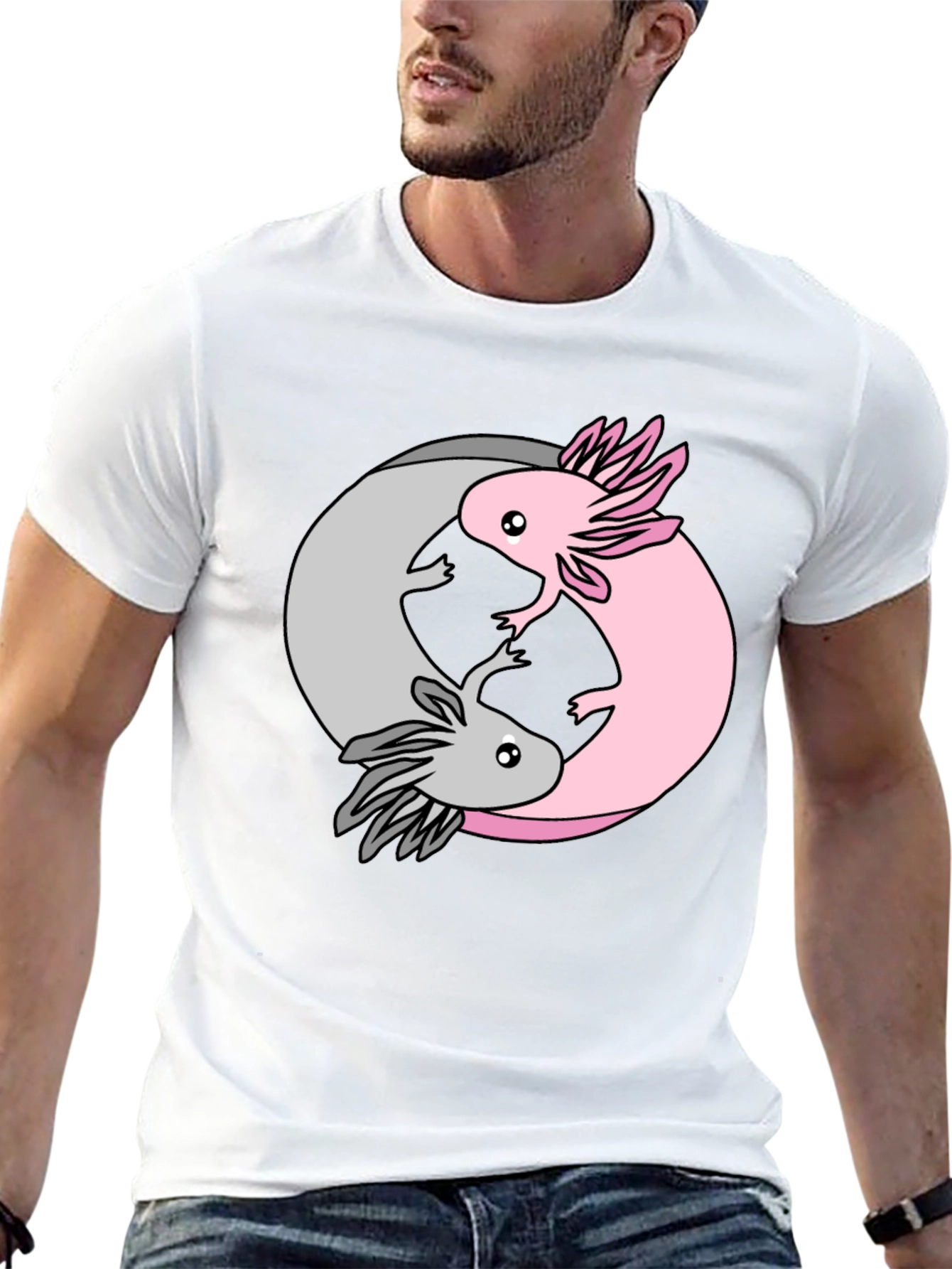 Yin Yang Axolotl T-Shirt - Balance & Harmony