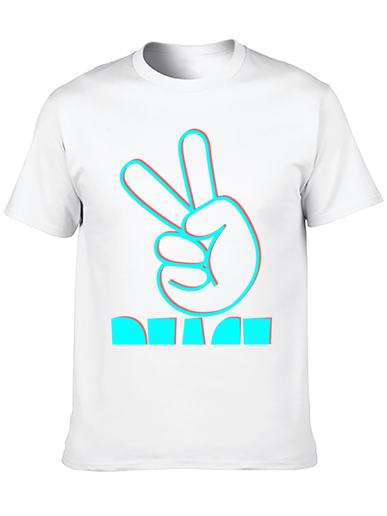 Peace Hand Sign Graphic Black T-Shirt