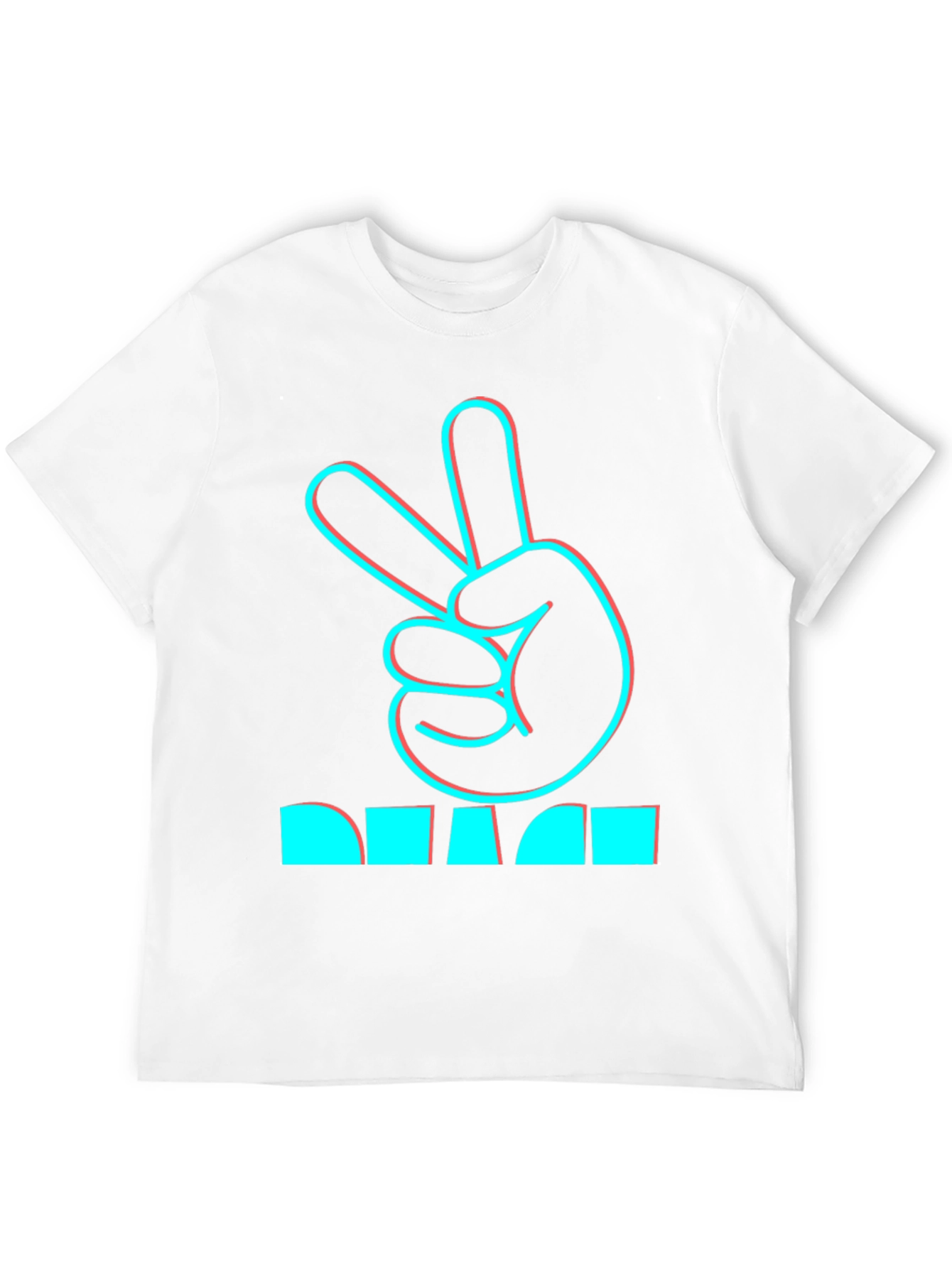 Peace Hand Sign Graphic Black T-Shirt