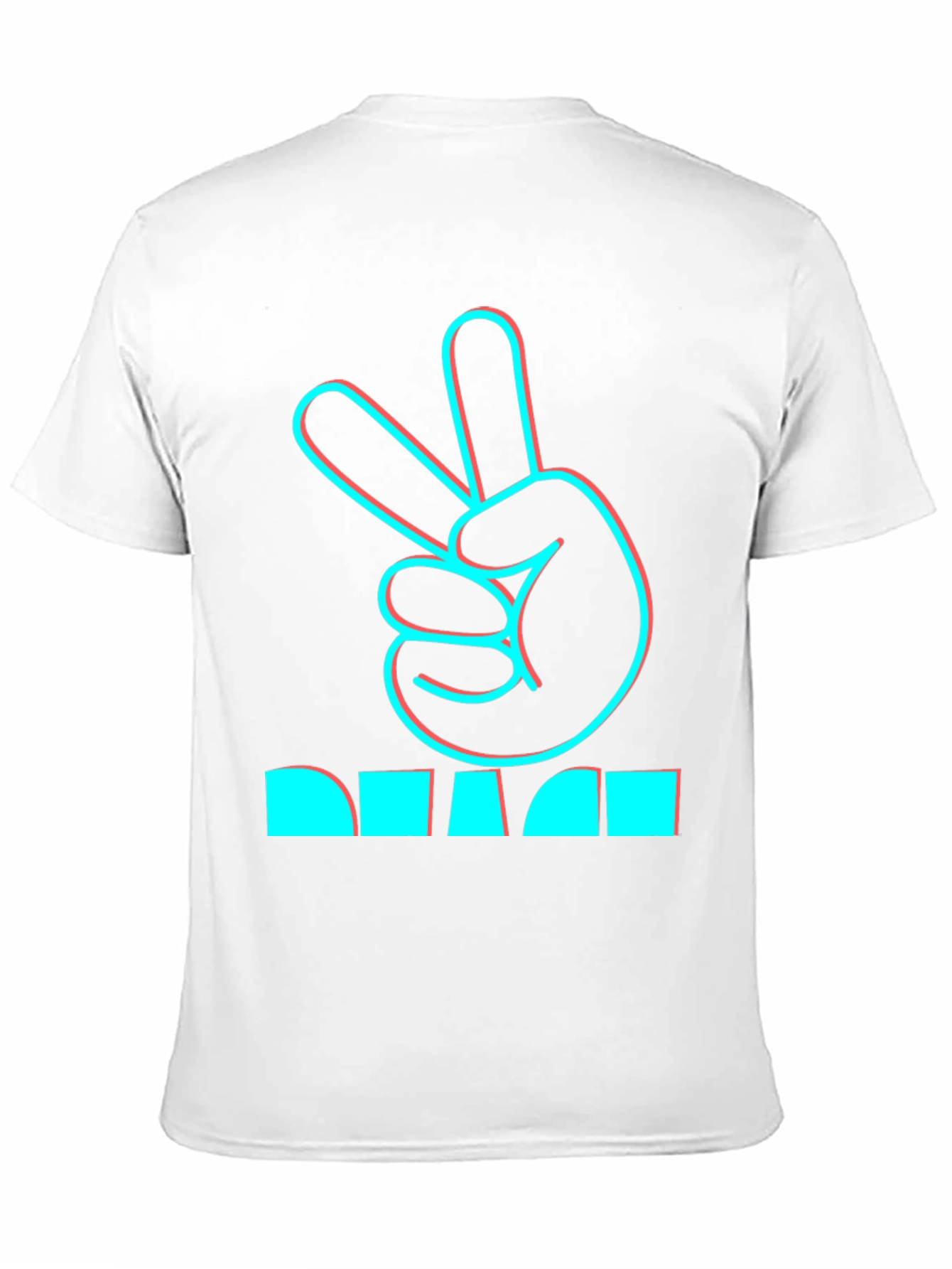 Peace Hand Sign Graphic Black T-Shirt