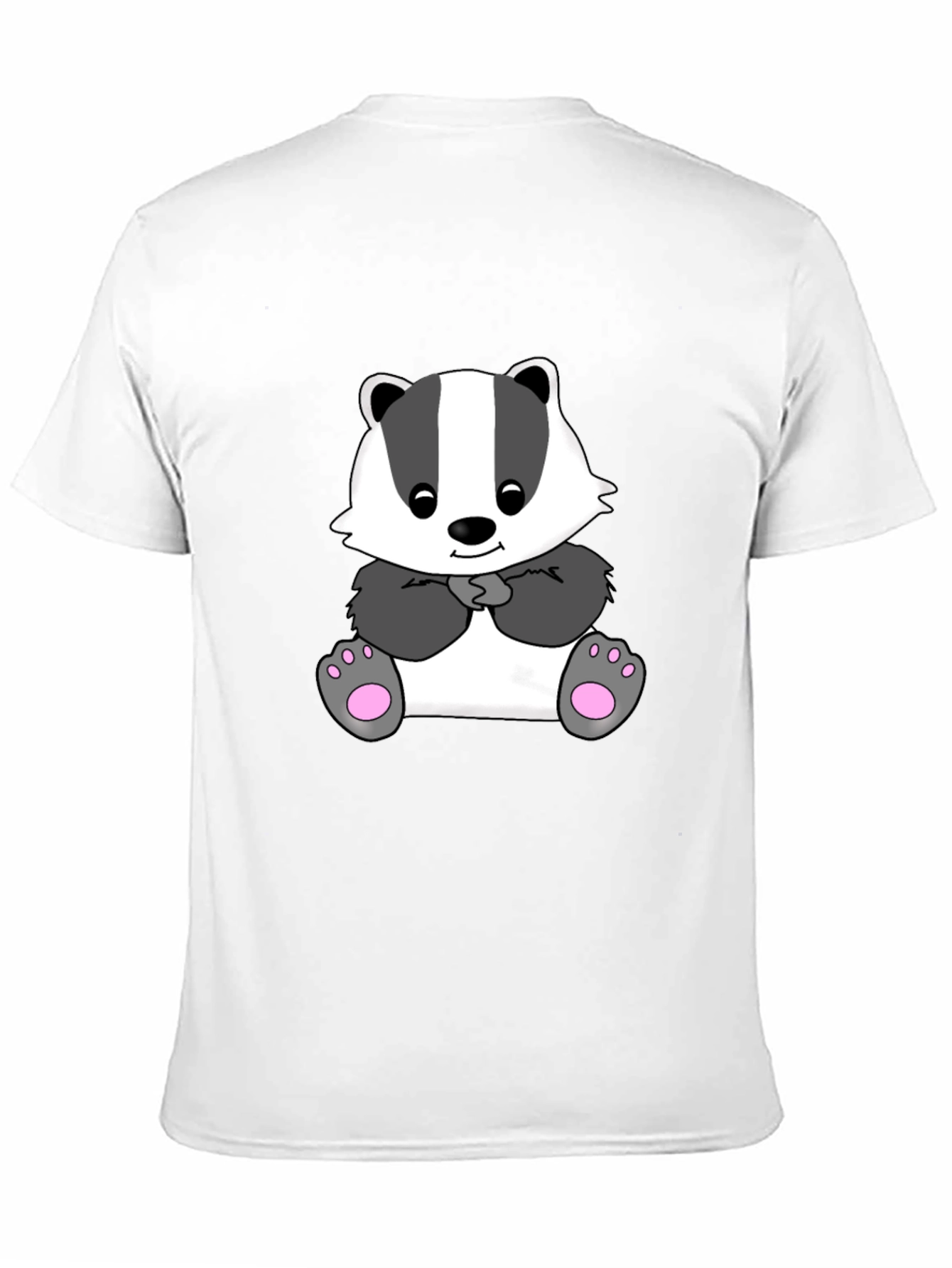 Cute Cartoon Badger Black T-Shirt