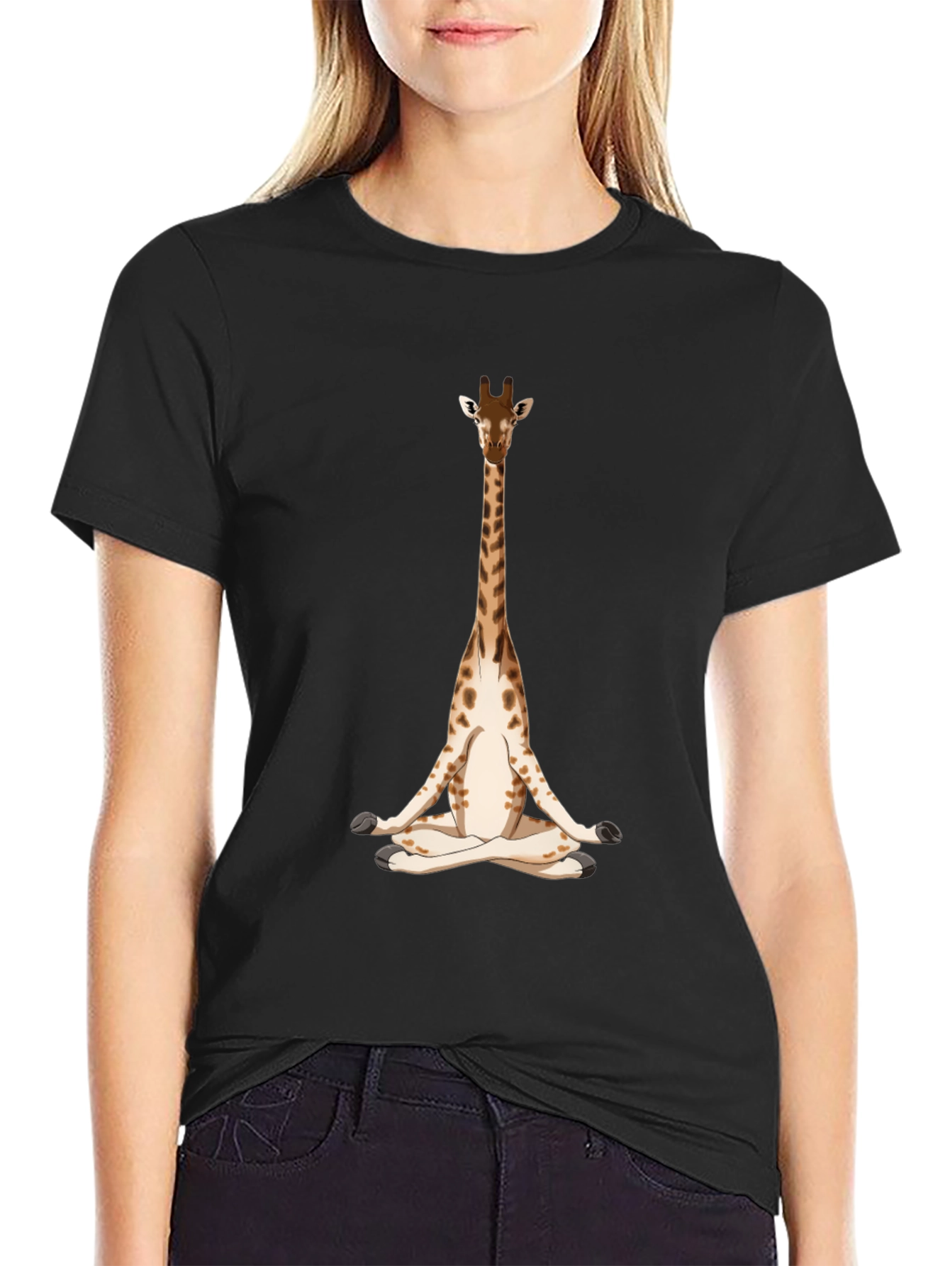 Meditating Giraffe Graphic T-Shirt