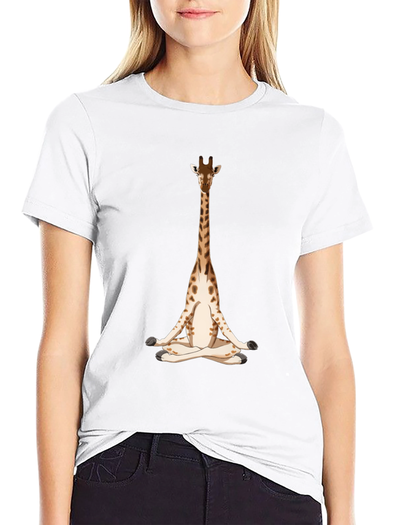 Meditating Giraffe Graphic T-Shirt