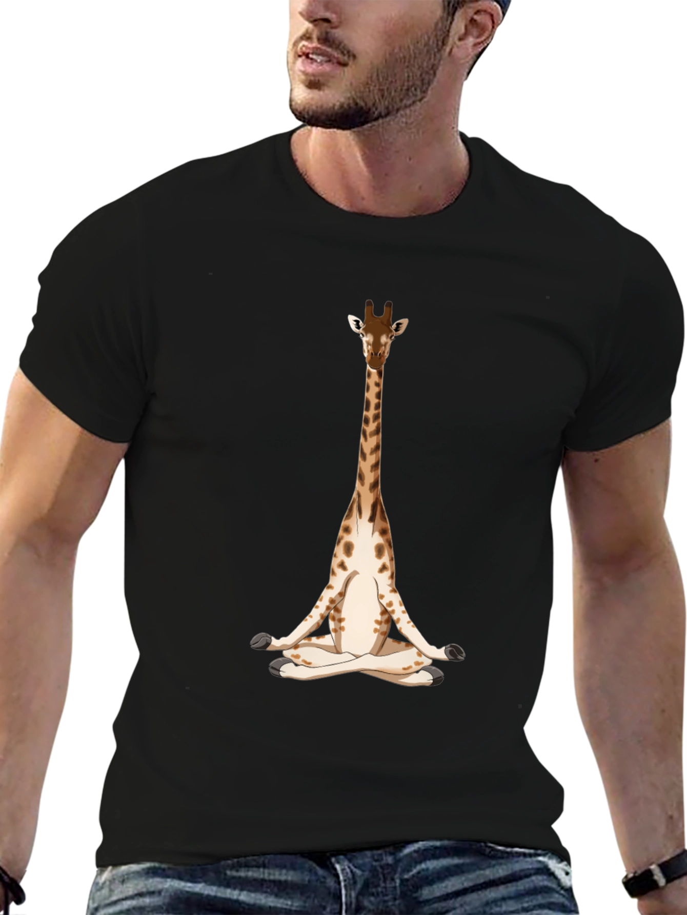 Meditating Giraffe Graphic T-Shirt