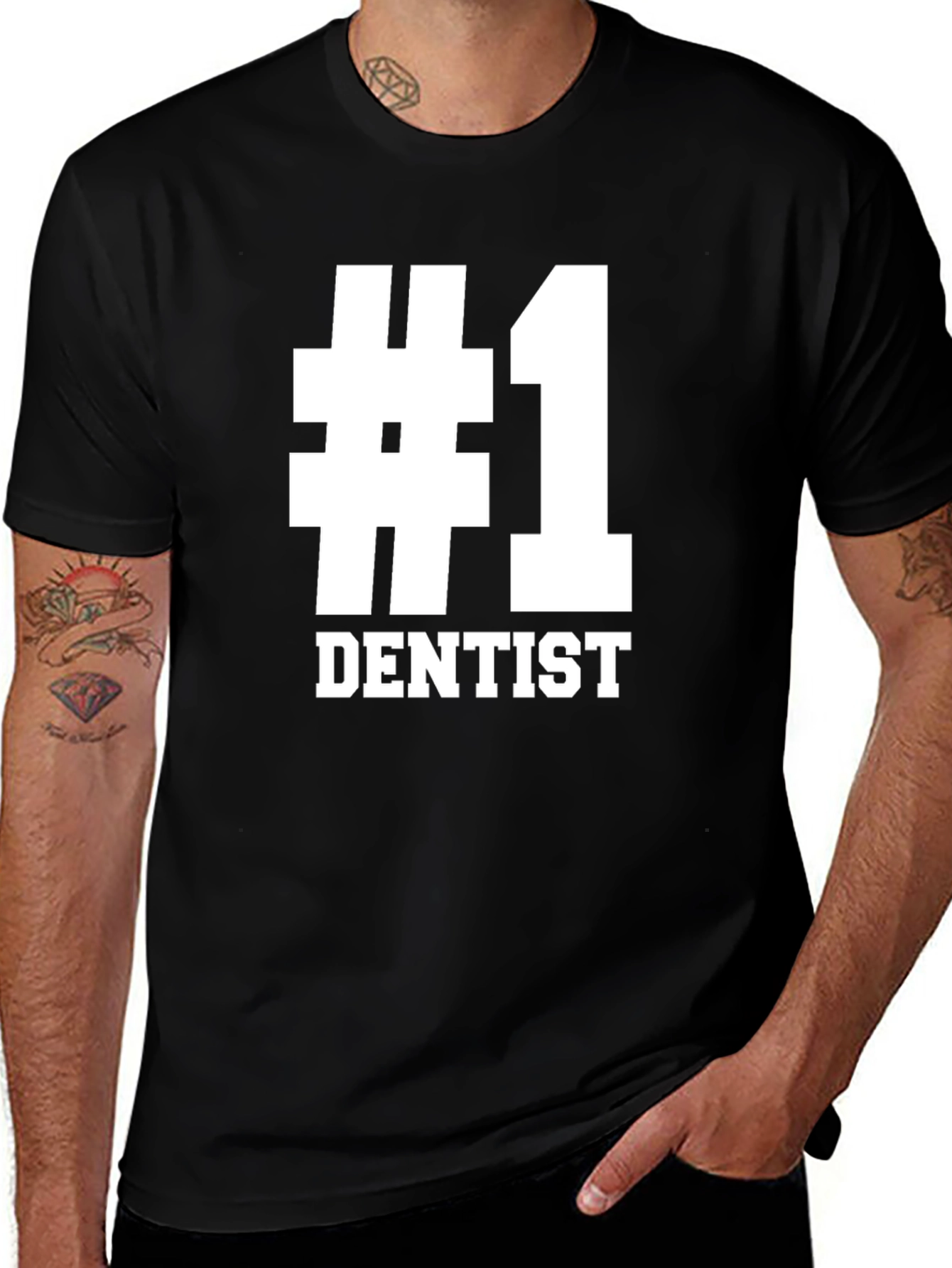 #1 Dentist T-Shirt - Black Cotton Tee