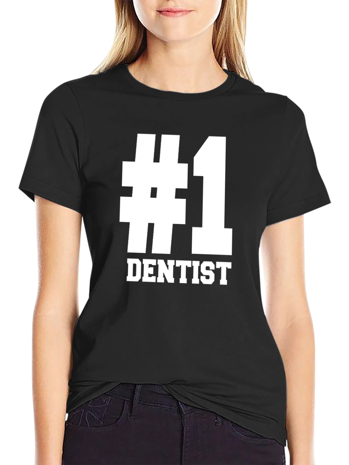 #1 Dentist T-Shirt - Black Cotton Tee