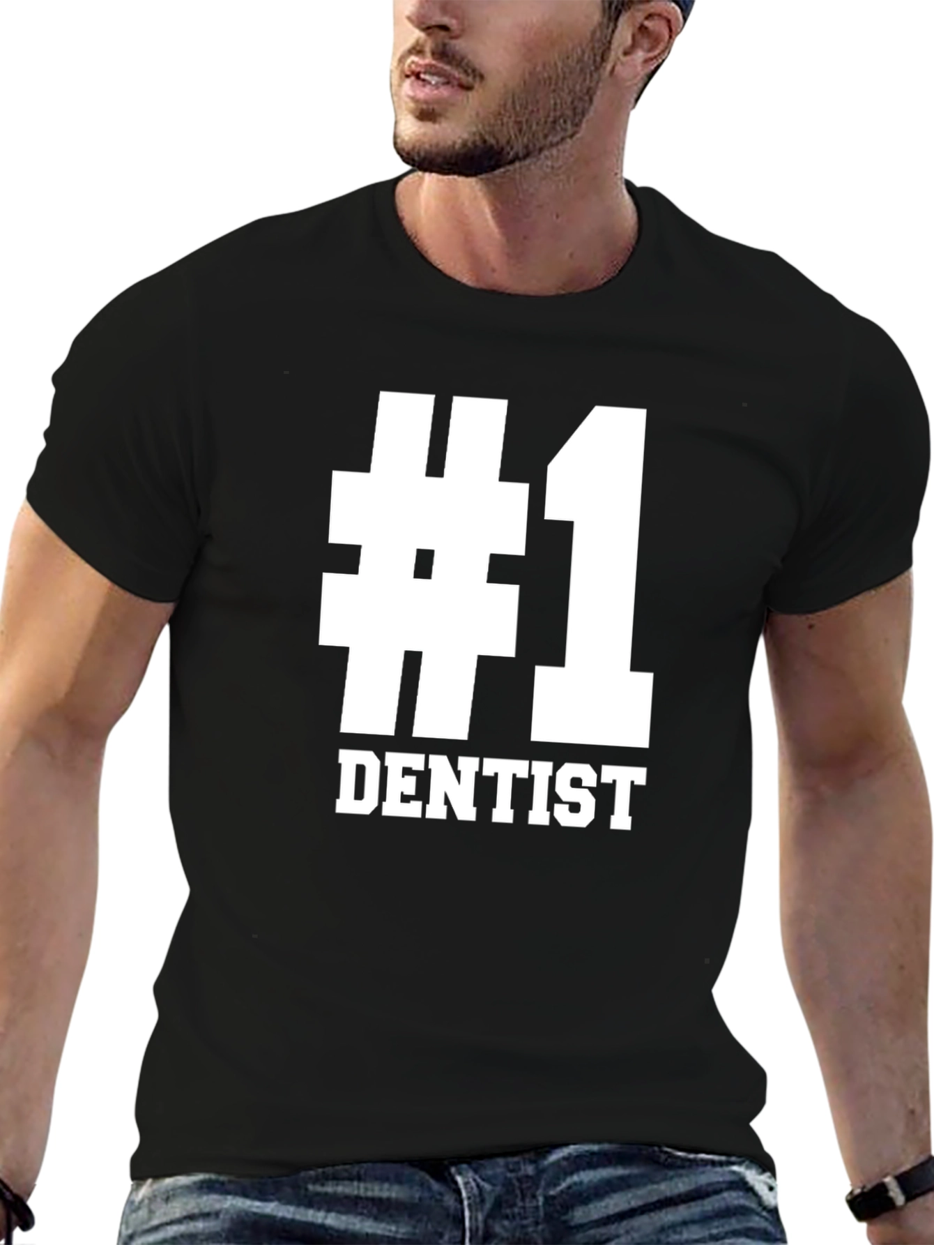 #1 Dentist T-Shirt - Black Cotton Tee