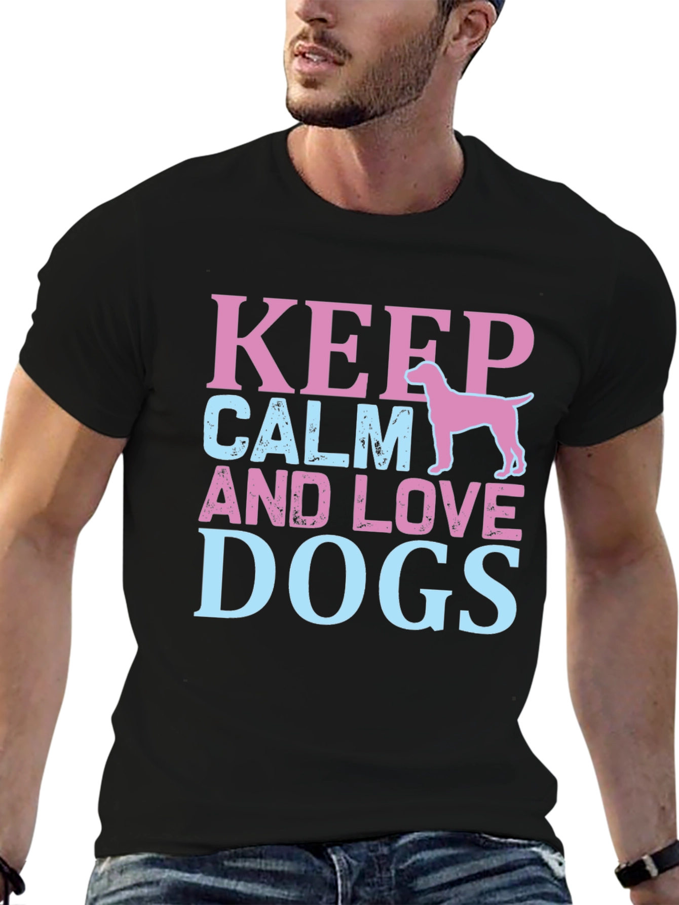 Keep Calm and Love Dogs Graphic Tee