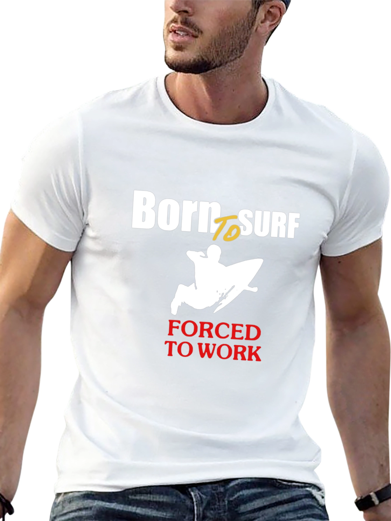 Born to Surf Mens Black Graphic Tee