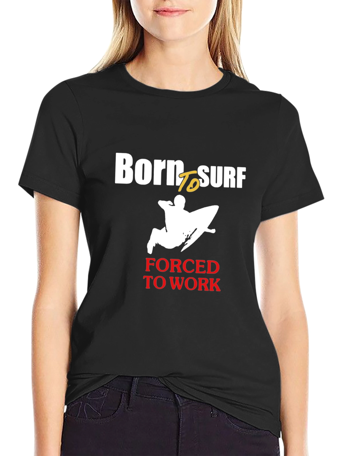 Born to Surf Mens Black Graphic Tee