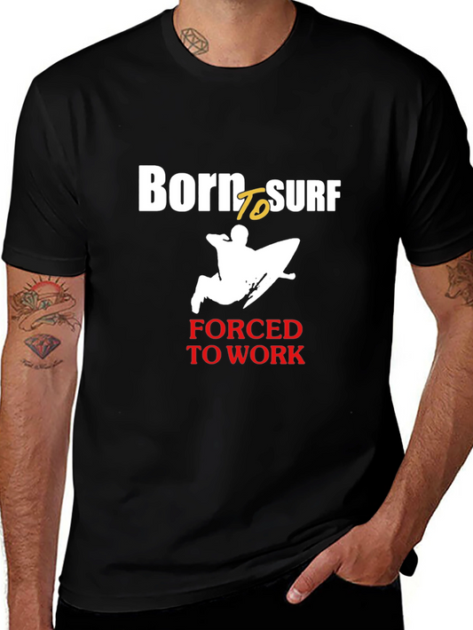 Born to Surf Mens Black Graphic Tee