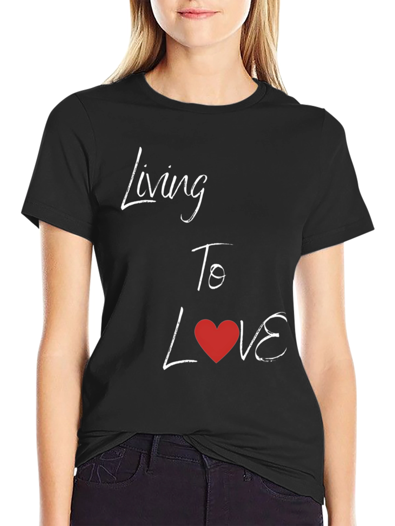Living To Love Black Graphic Tee
