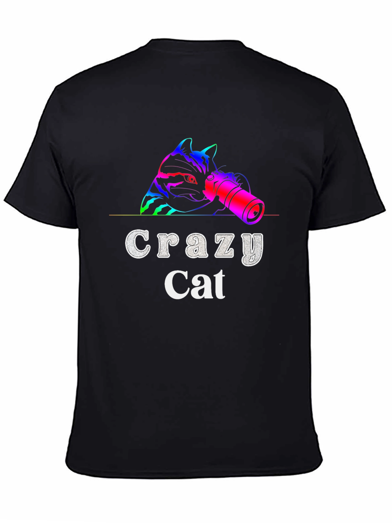 Crazy Cat Graphic Tee - Unique Design