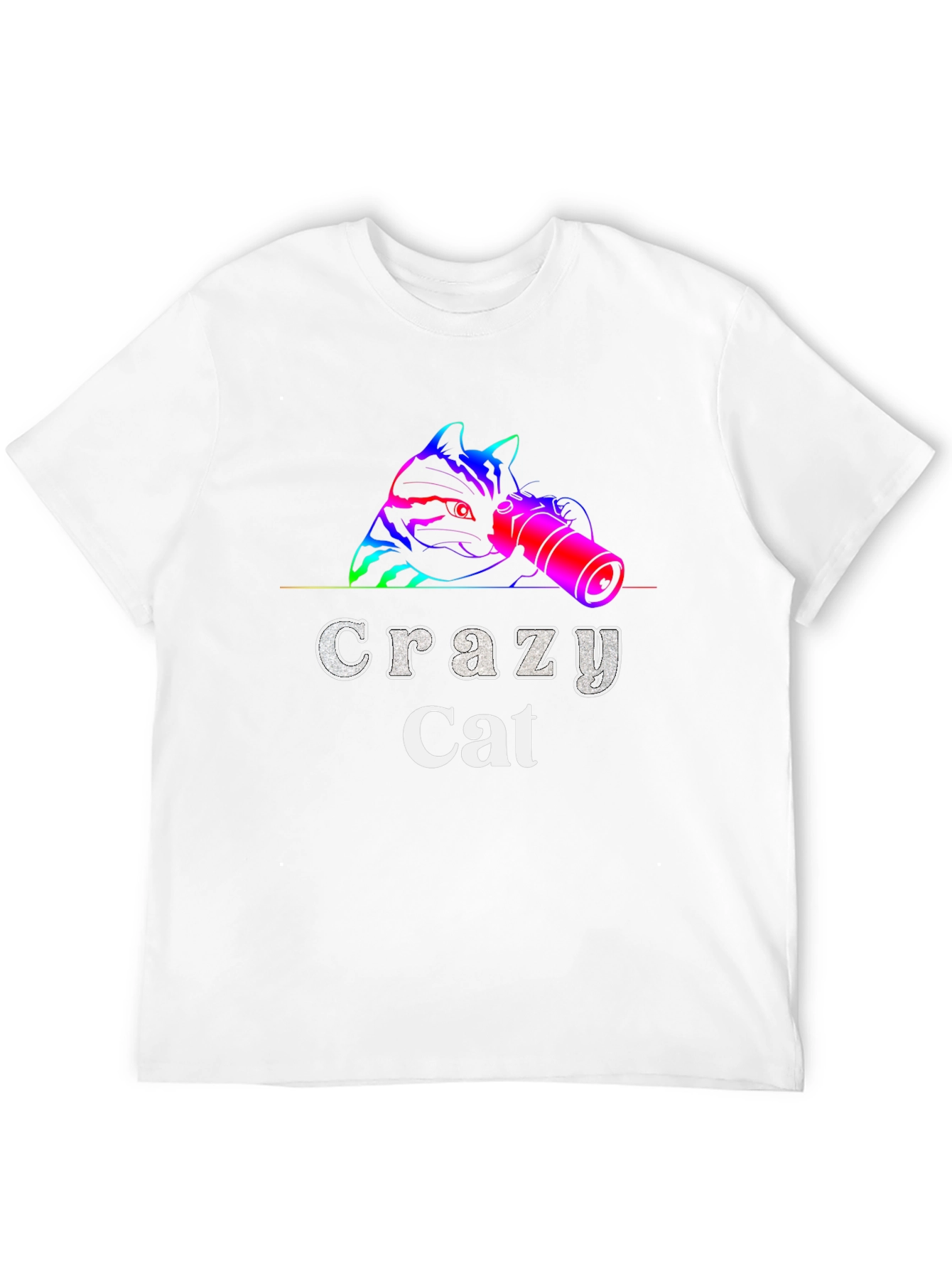 Crazy Cat Graphic Tee - Unique Design