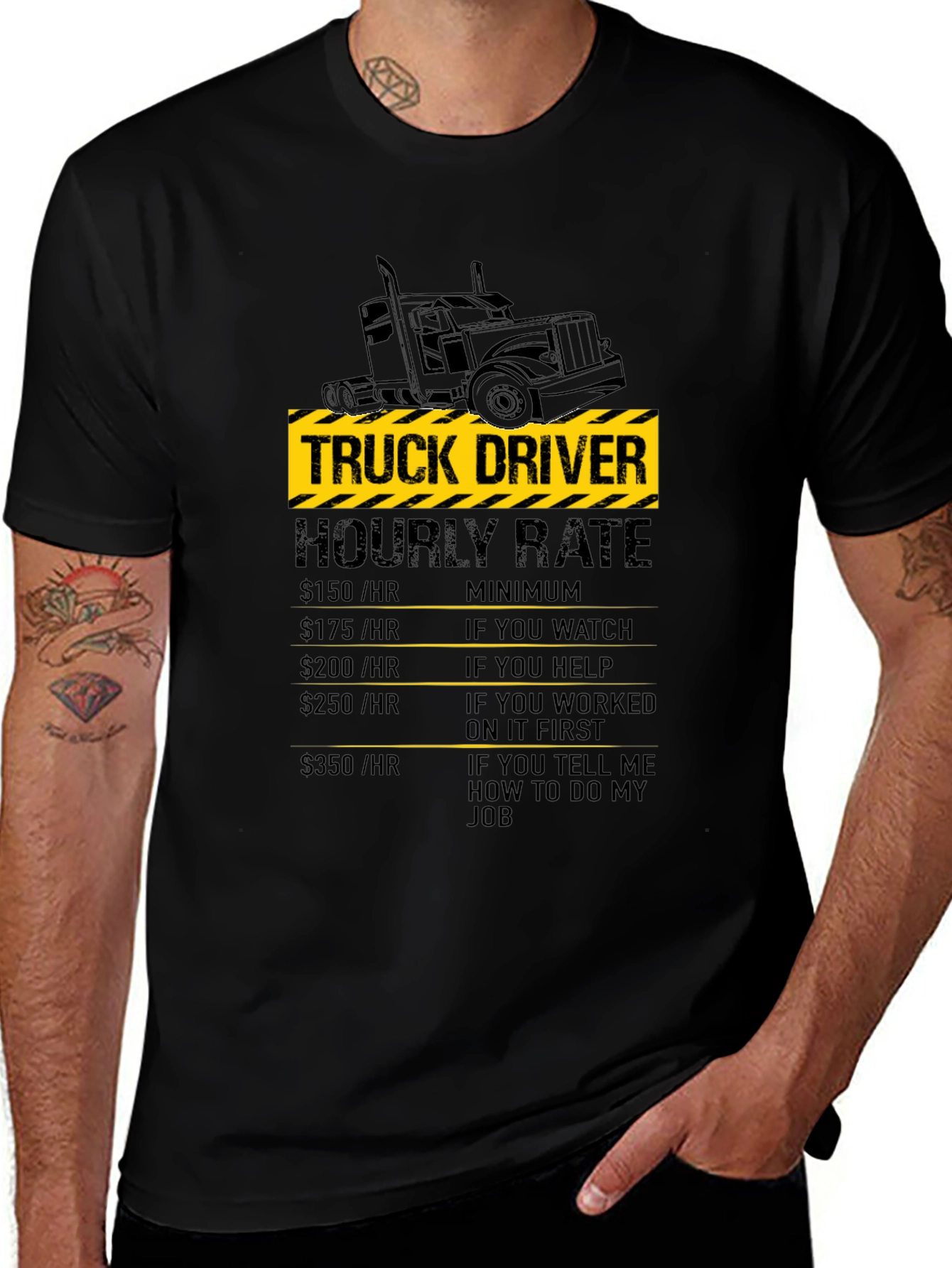 Truck Driver Hourly Rate Graphic Tee