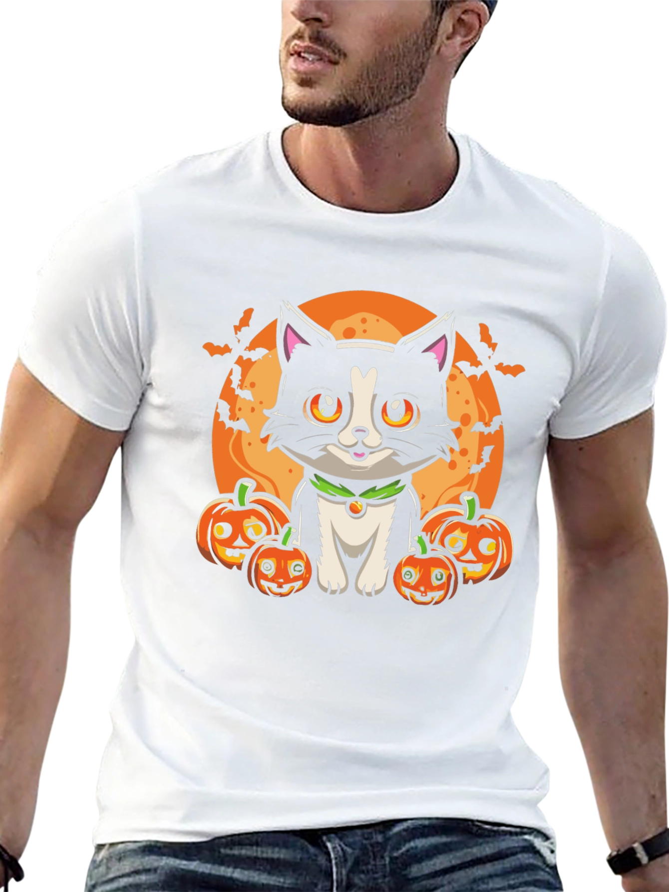 Halloween Cat Pumpkin T-Shirt