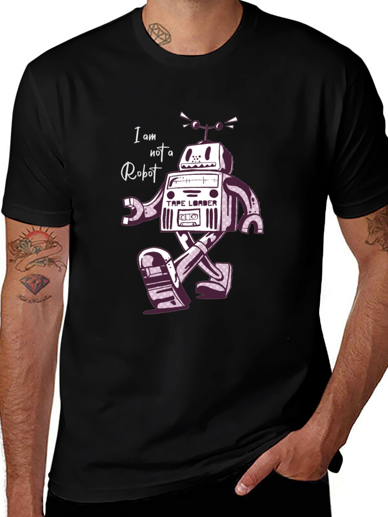 Retro Robot T-Shirt - I Am Not A Robot!